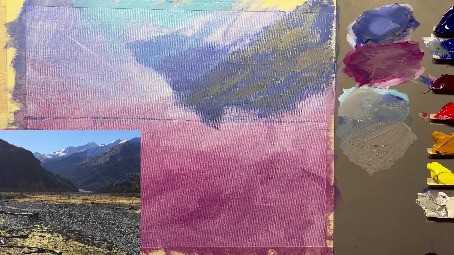 Step 12 — Painting technique tips (video frame from the lesson)