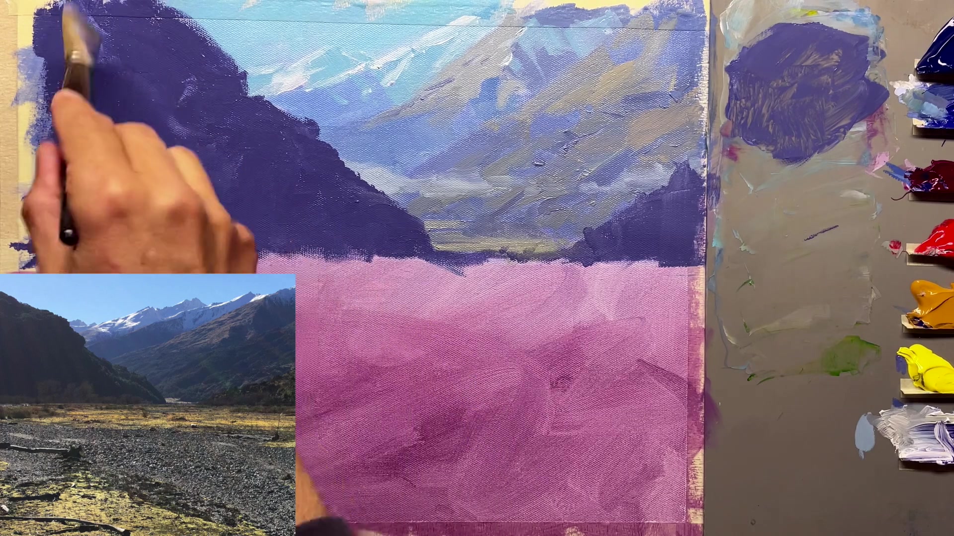 Step 24 — Adding mist and details (video frame from the lesson)