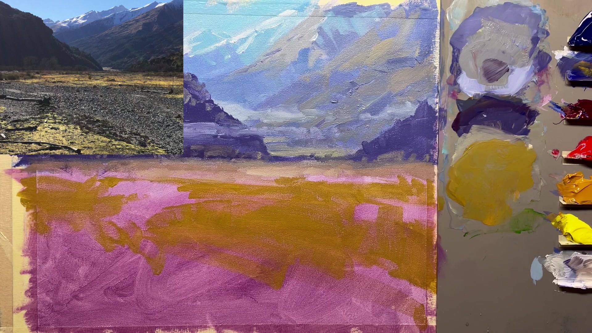 Step 34 — Adding water reflections (video frame from the lesson)