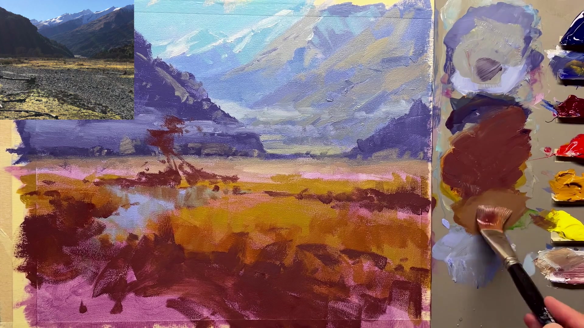 Step 38 — Painting with joy and freedom (video frame from the lesson)