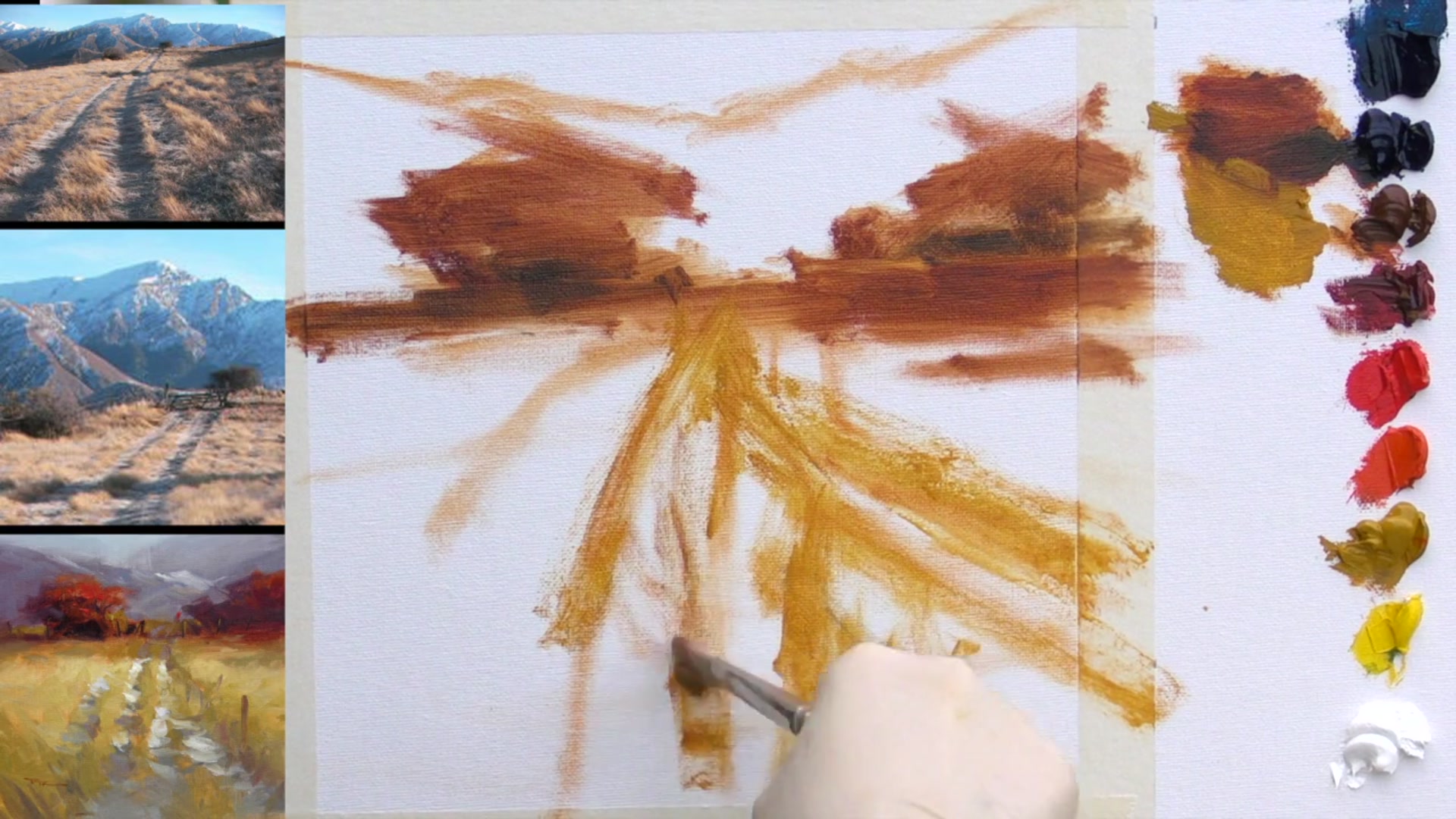 Step 9 — Light and Shadow in the Grass (video frame from the lesson)