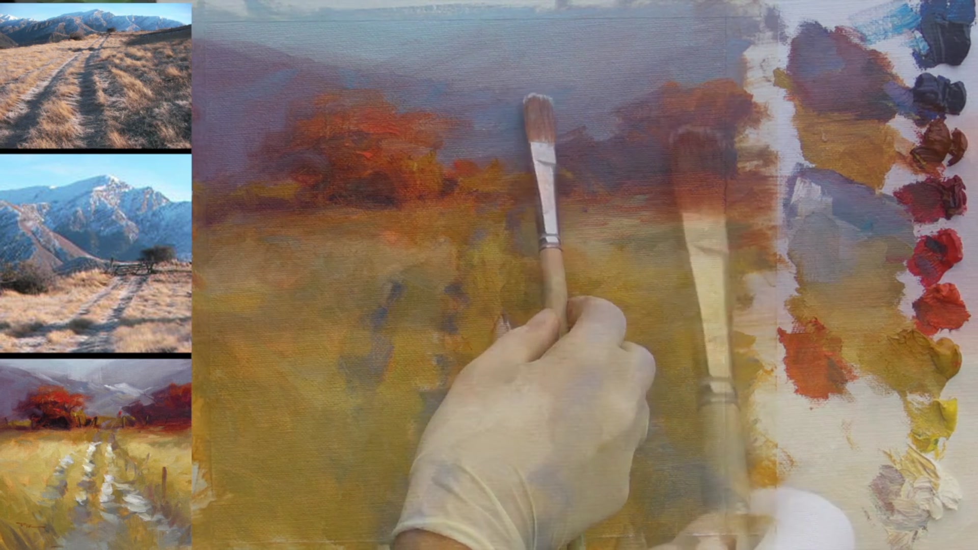 Step 16 — Subduing the Background Mountain (video frame from the lesson)