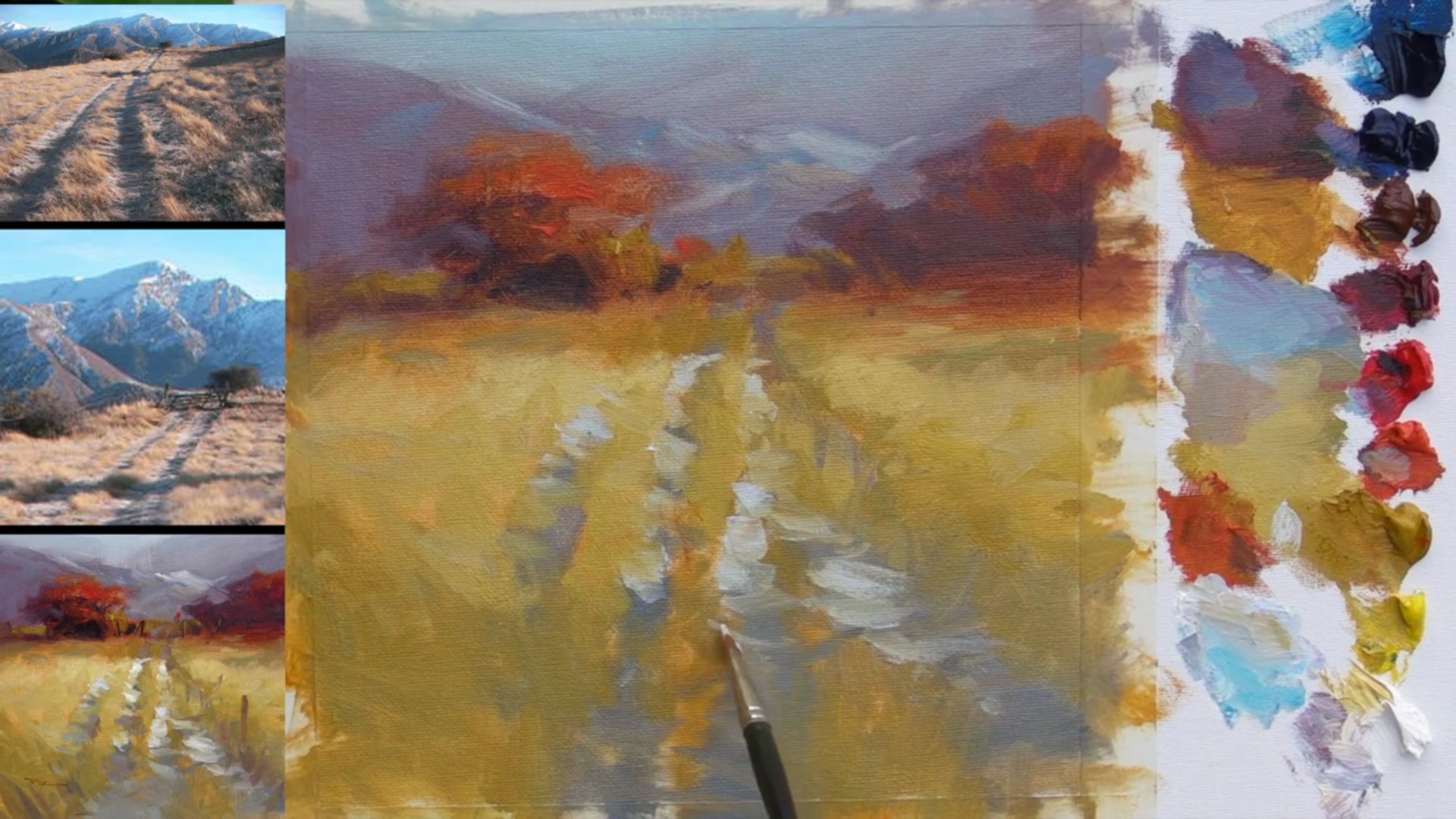 Step 18 — Foreground Snow Shadows (video frame from the lesson)