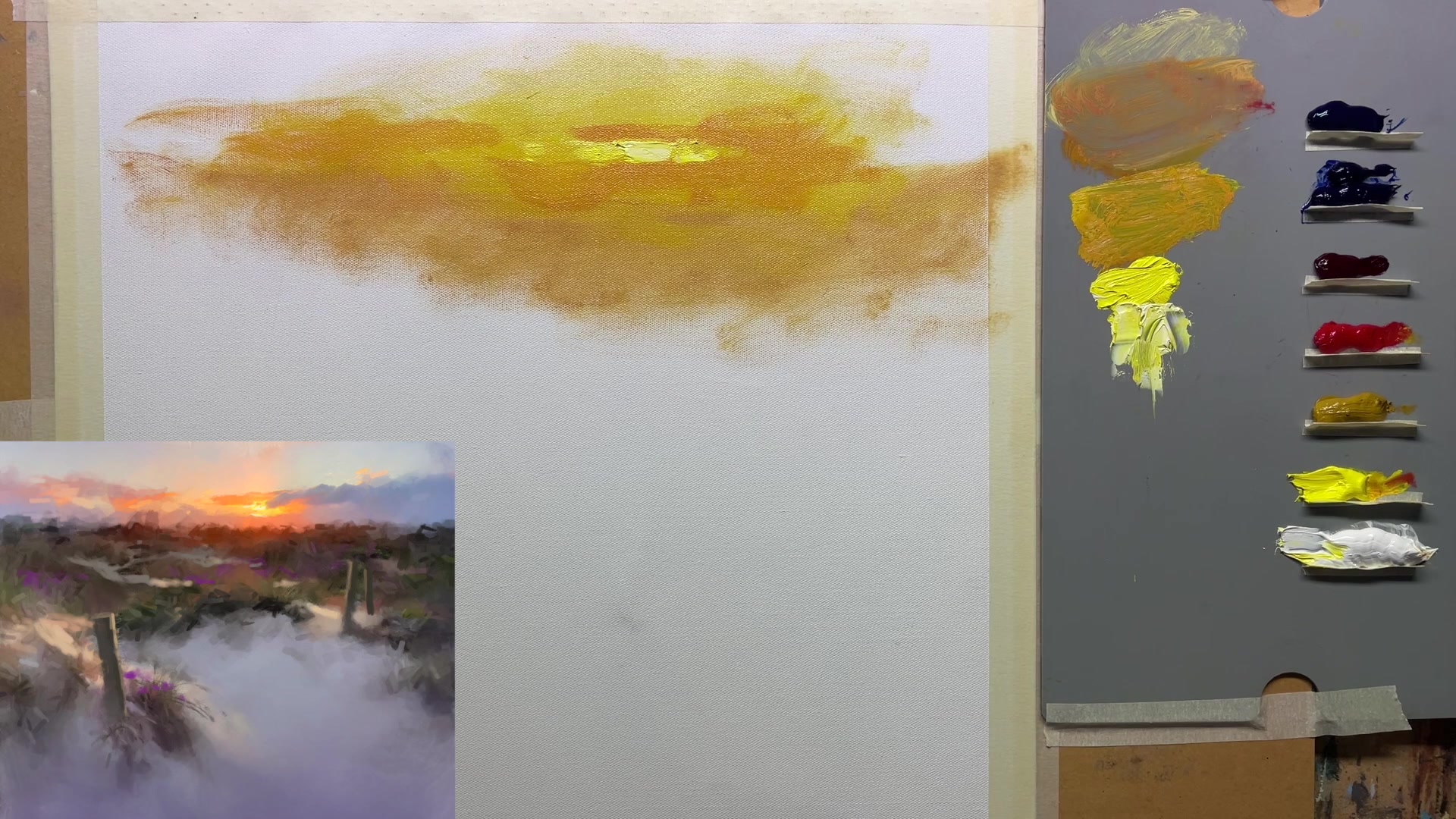 Step 7 — Sky and Color Transitions (video frame from the lesson)