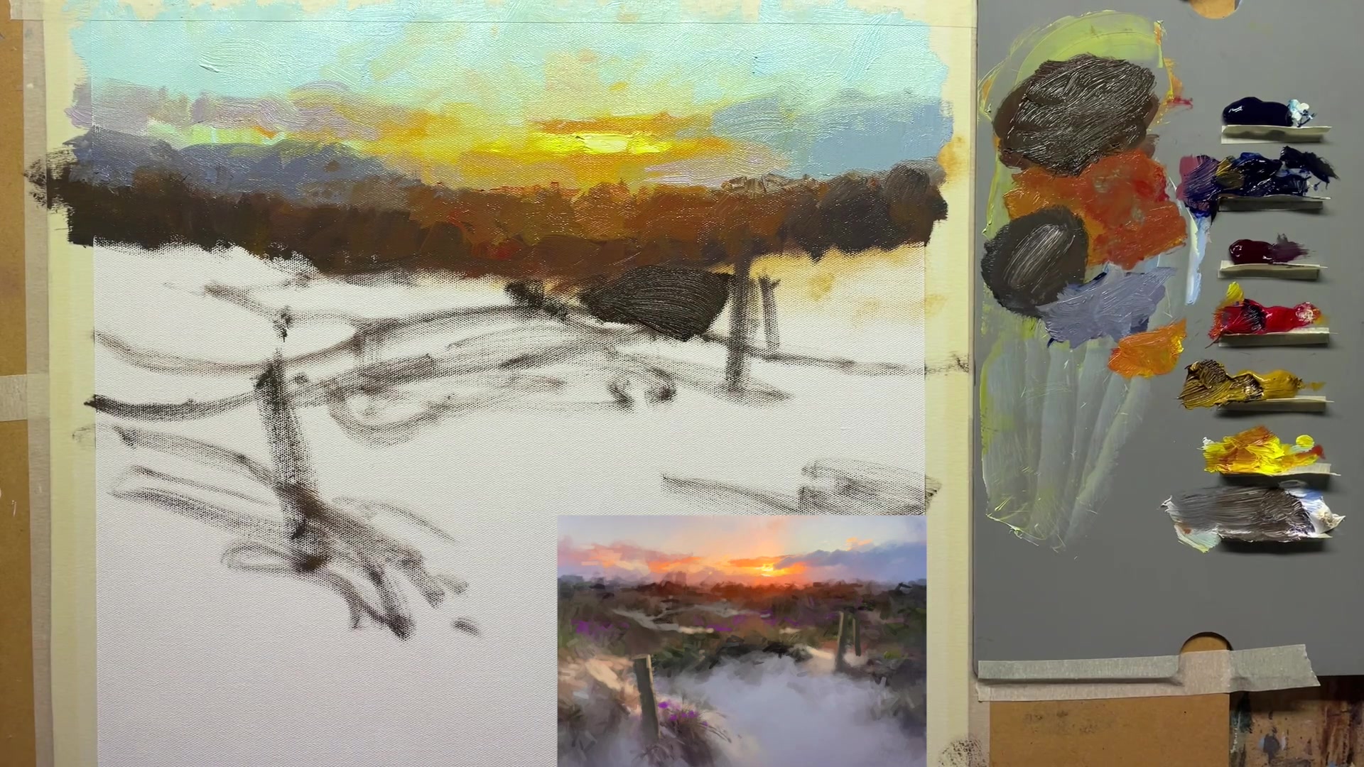 Step 12 — Foreground Details and Ice Plants (video frame from the lesson)