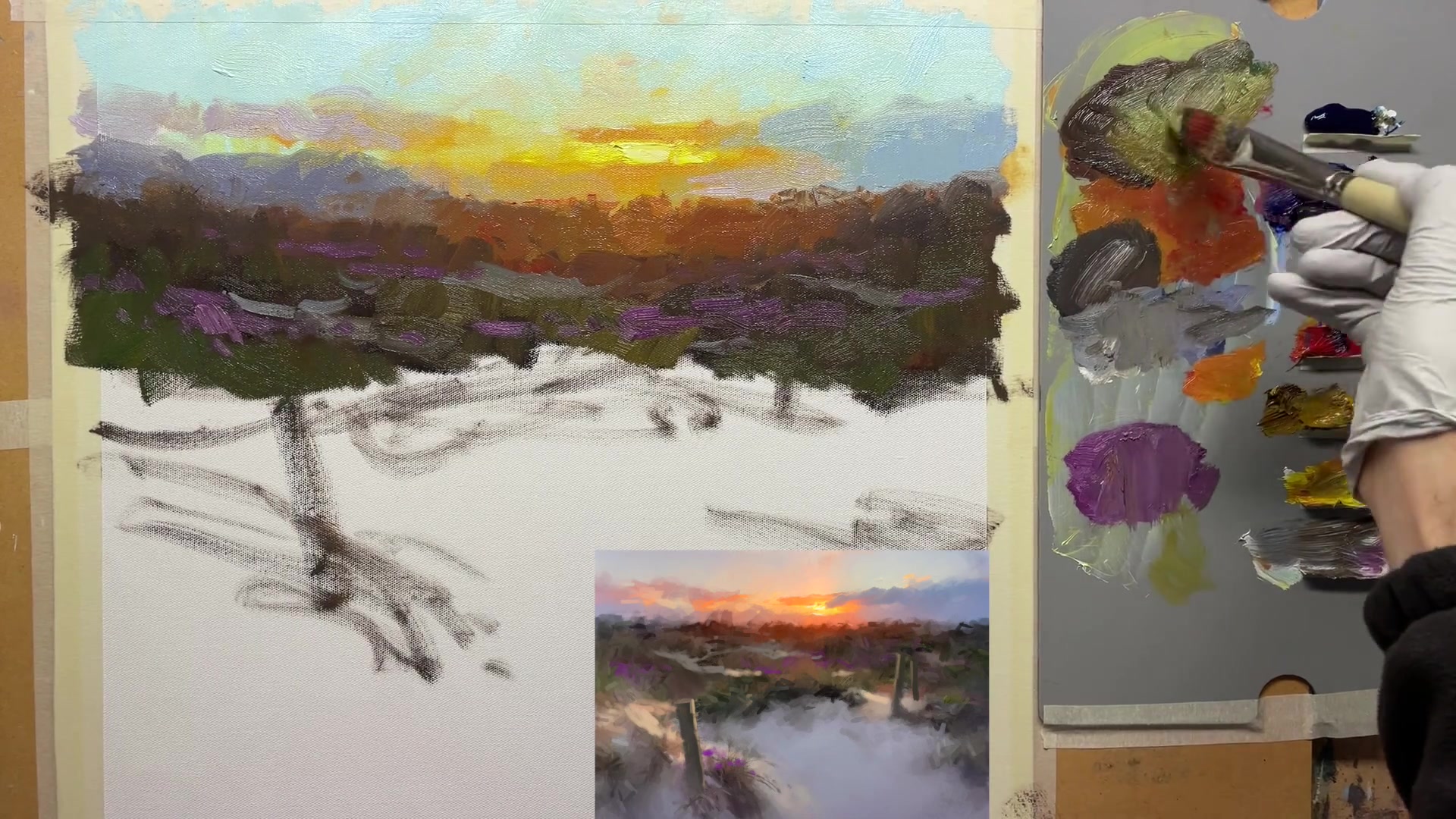 Step 13 — Highlighting Grasses and Posts (video frame from the lesson)
