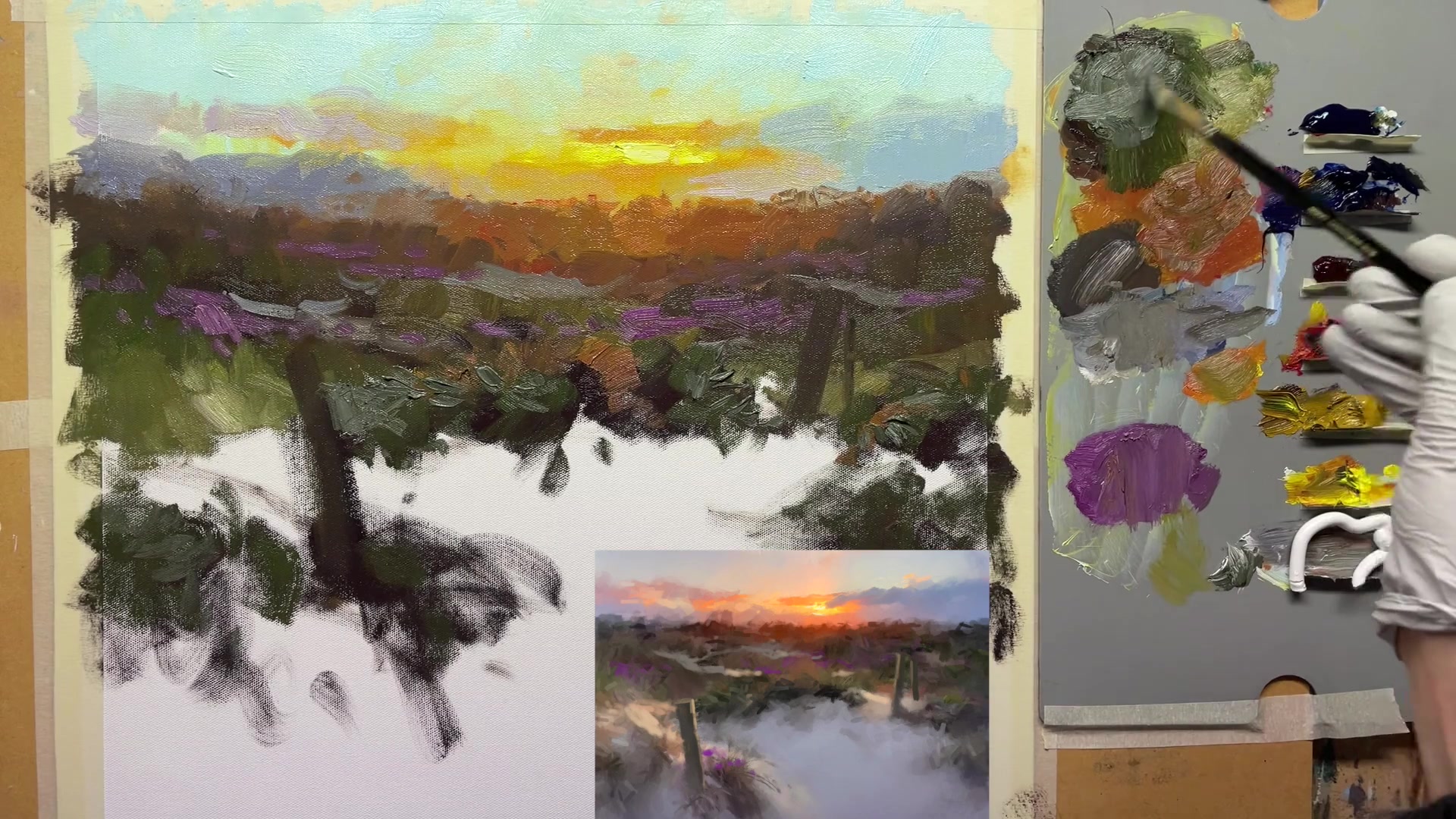 Step 14 — Shadow and Light Transitions (video frame from the lesson)