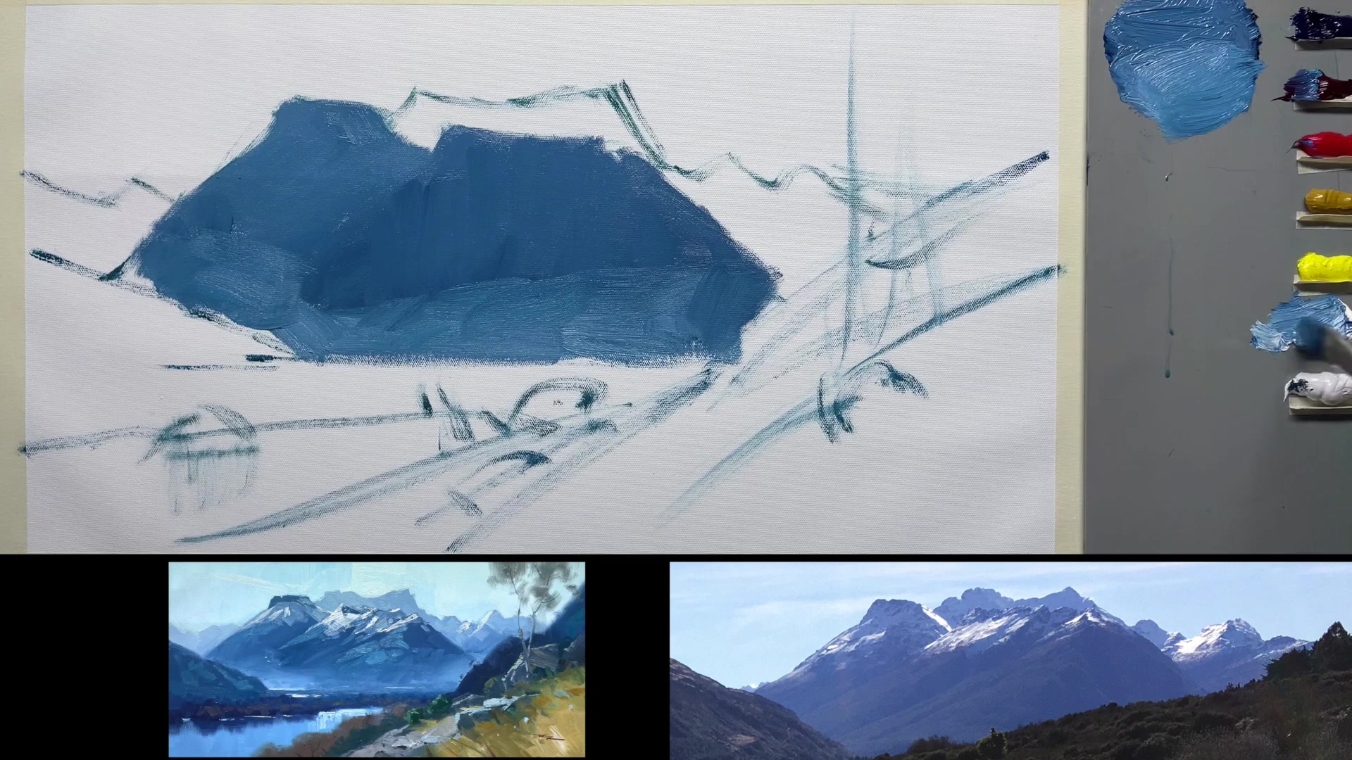 Step 3 — Adding Reflected Light and Snow (video frame from the lesson)