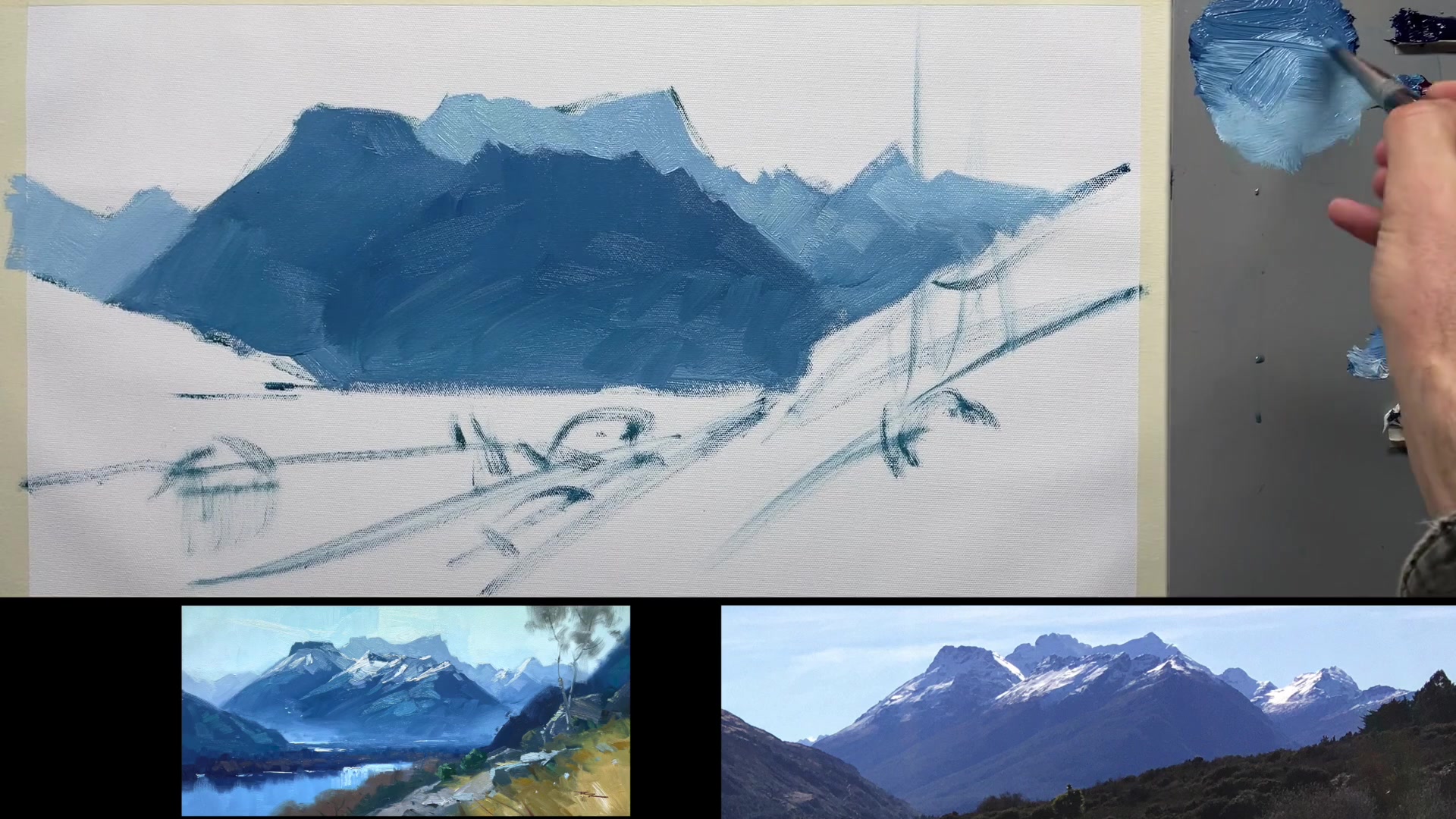 Step 4 — Snow and Shadow Details (video frame from the lesson)