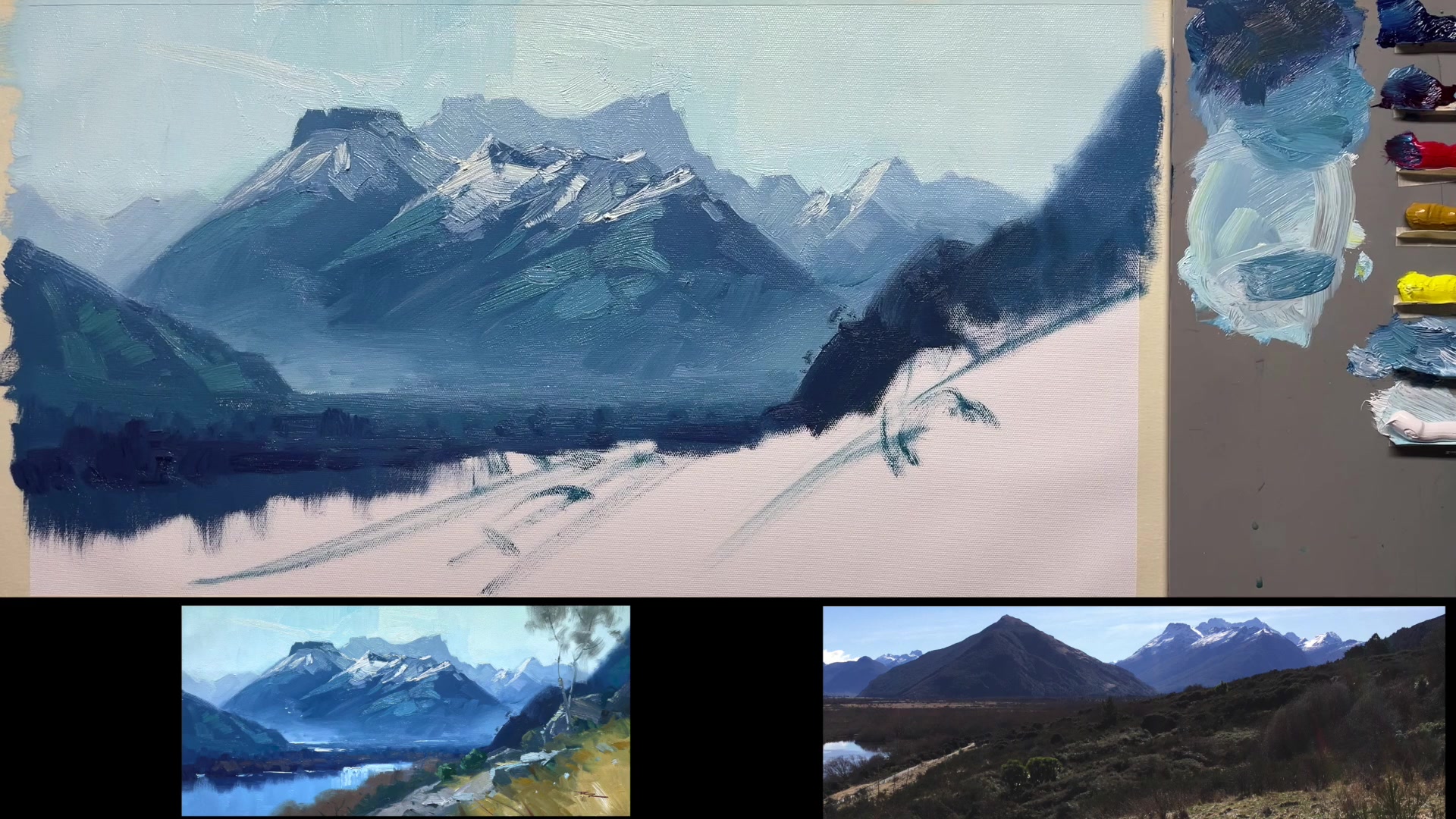 Step 10 — Refining Water Reflections (video frame from the lesson)