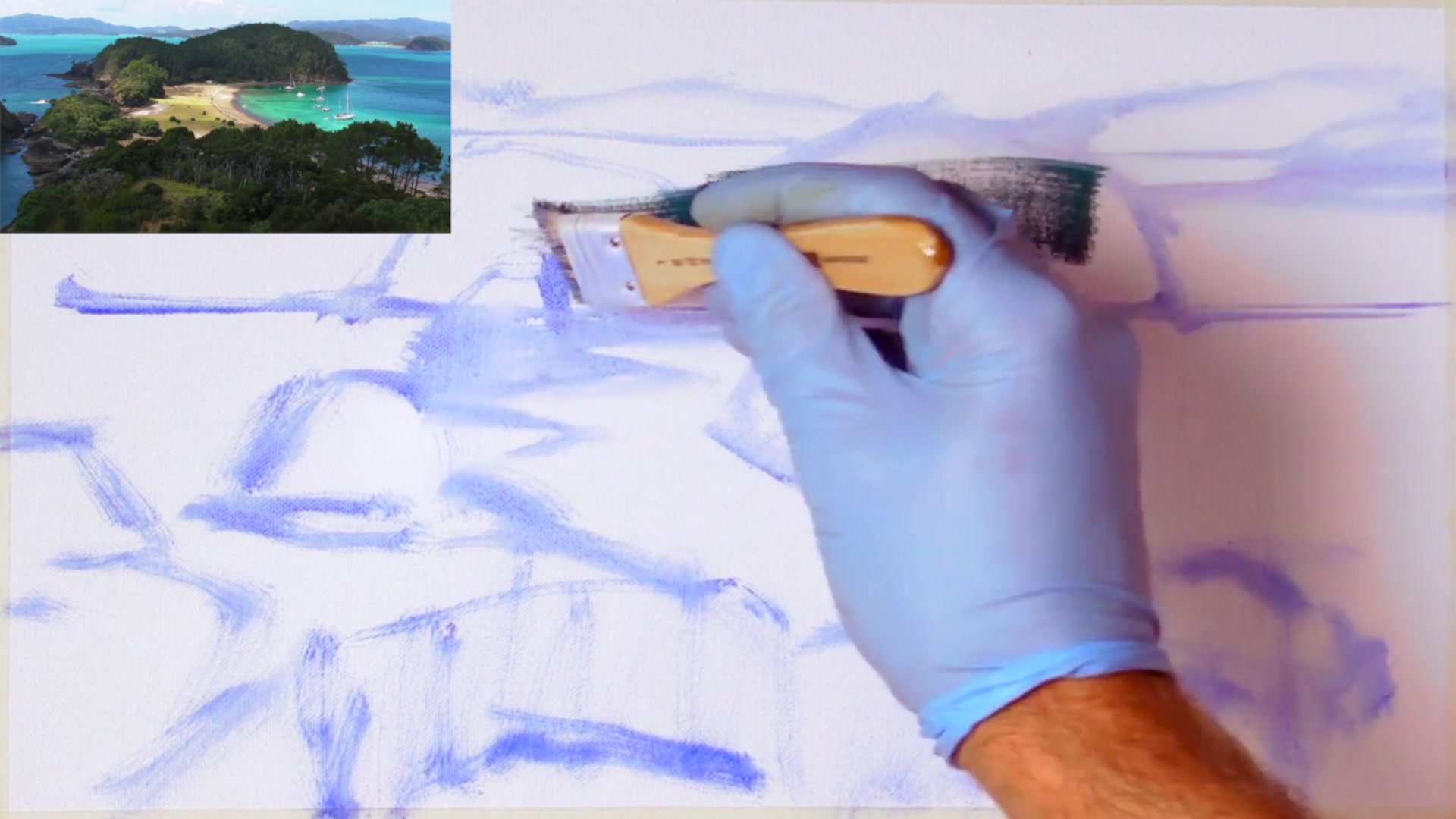 Step 2 — Applying Atmospheric Perspective (video frame from the lesson)