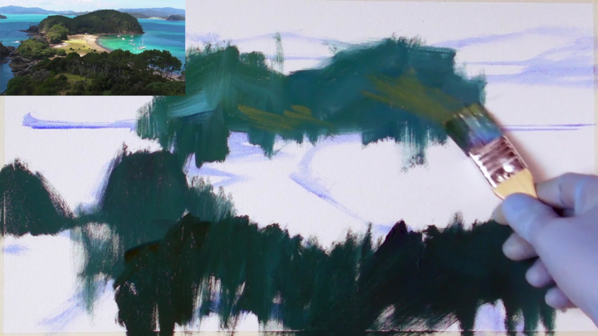 Step 3 — Experimenting with Brush Texture (video frame from the lesson)