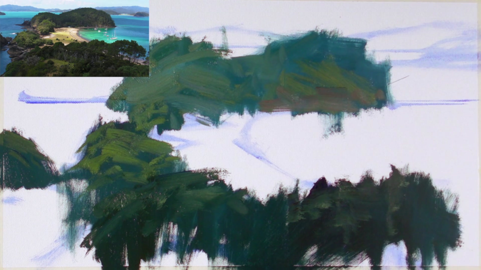 Step 6 — Using a Credit Card for Texture (video frame from the lesson)