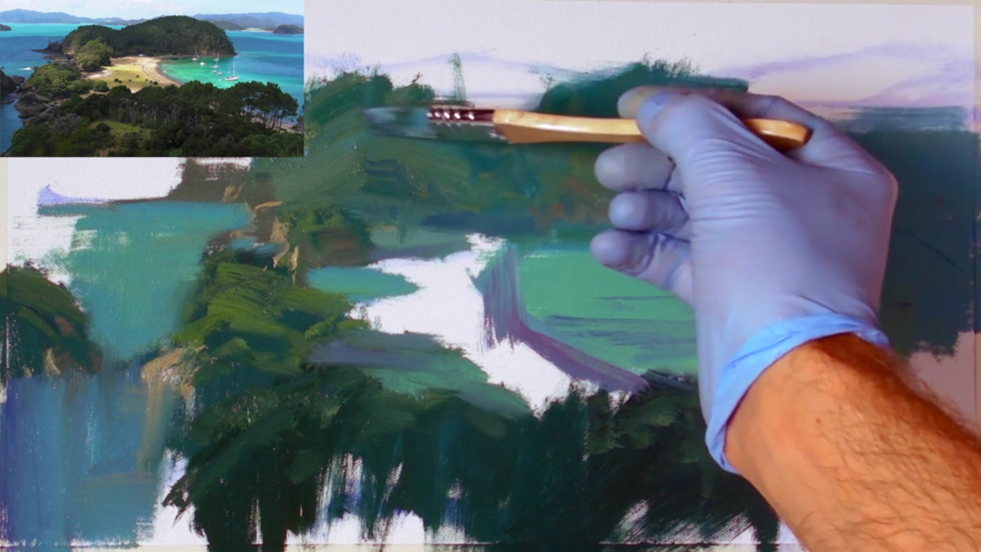 Step 8 — Central Focal Point and Shadows (video frame from the lesson)