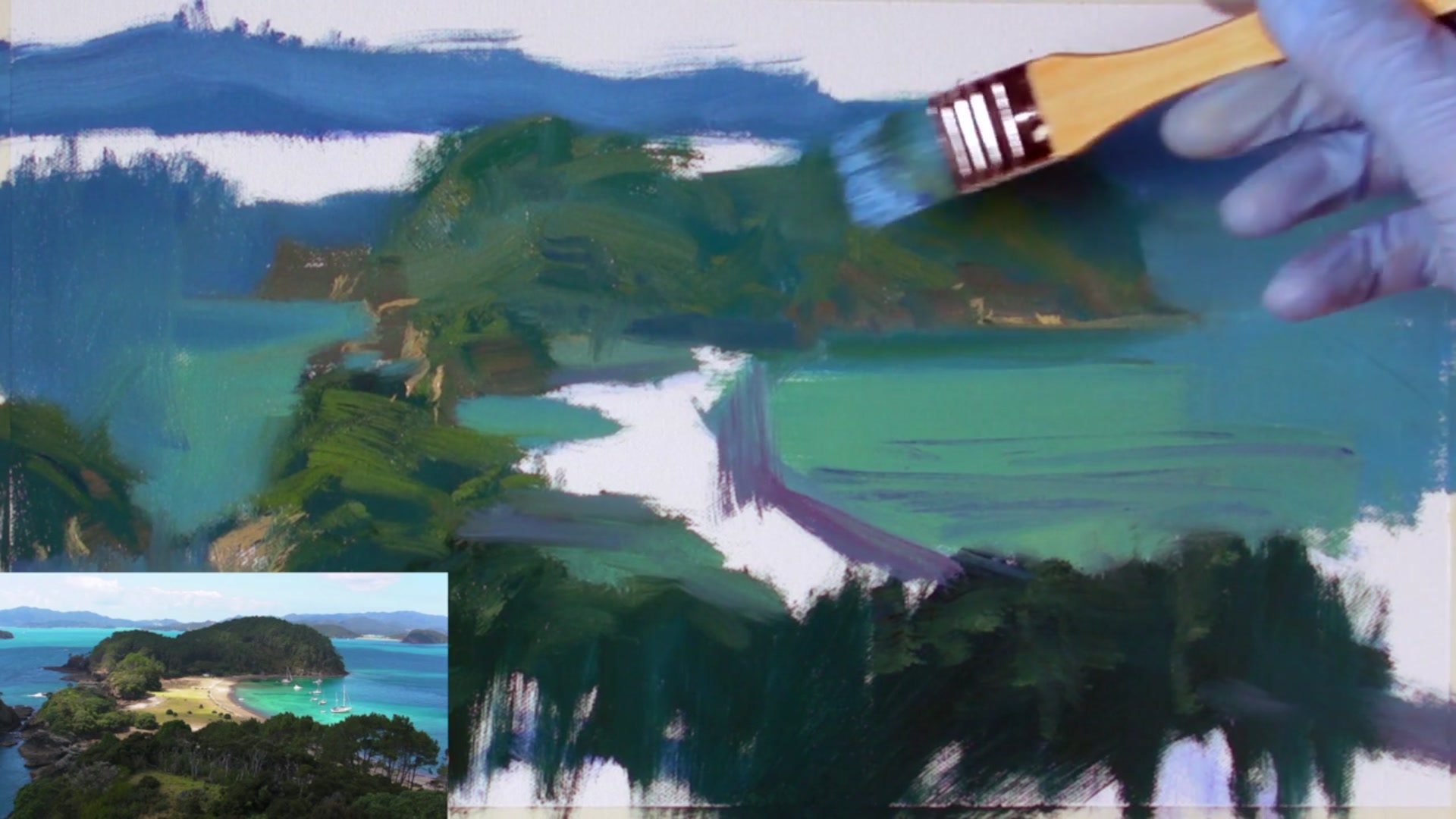Step 9 — Adjusting Sky and Light Effects (video frame from the lesson)