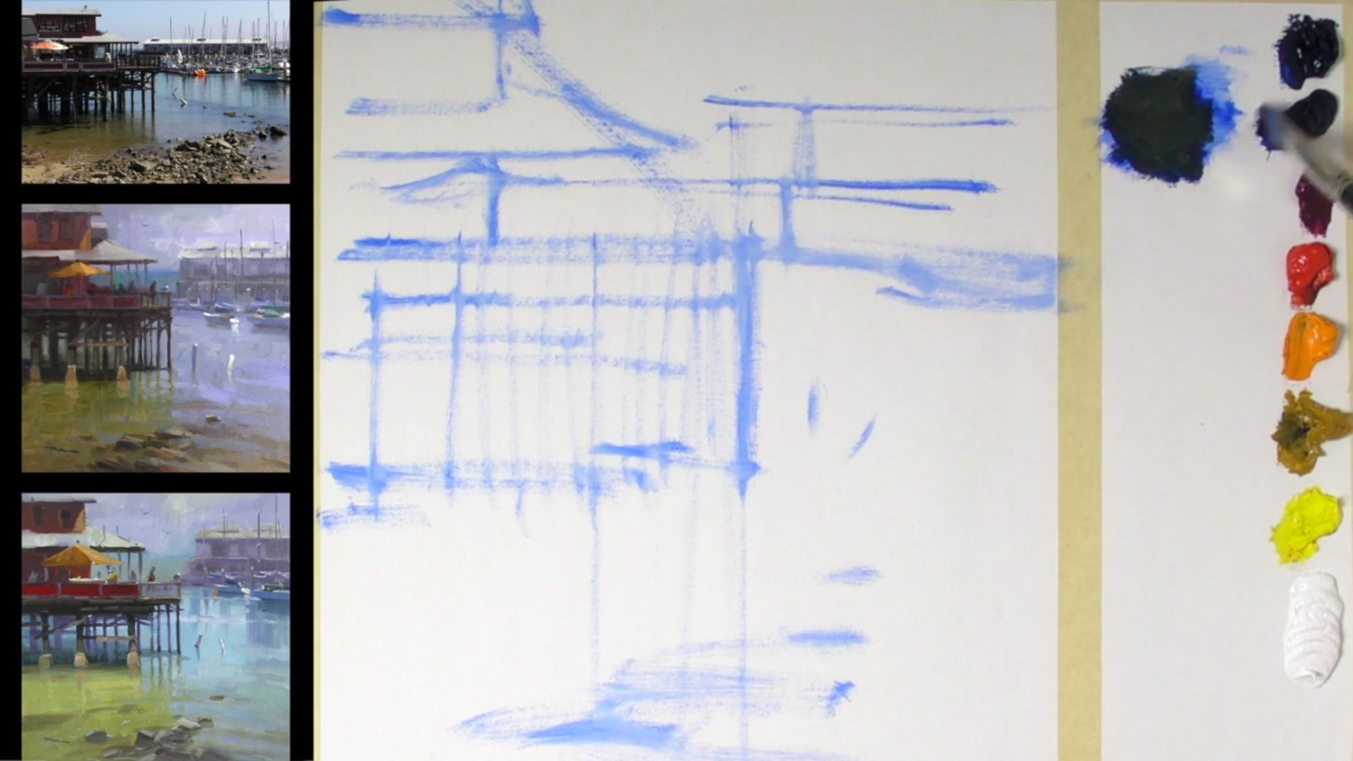 Step 5 — Mixing and Applying Dark Values (video frame from the lesson)