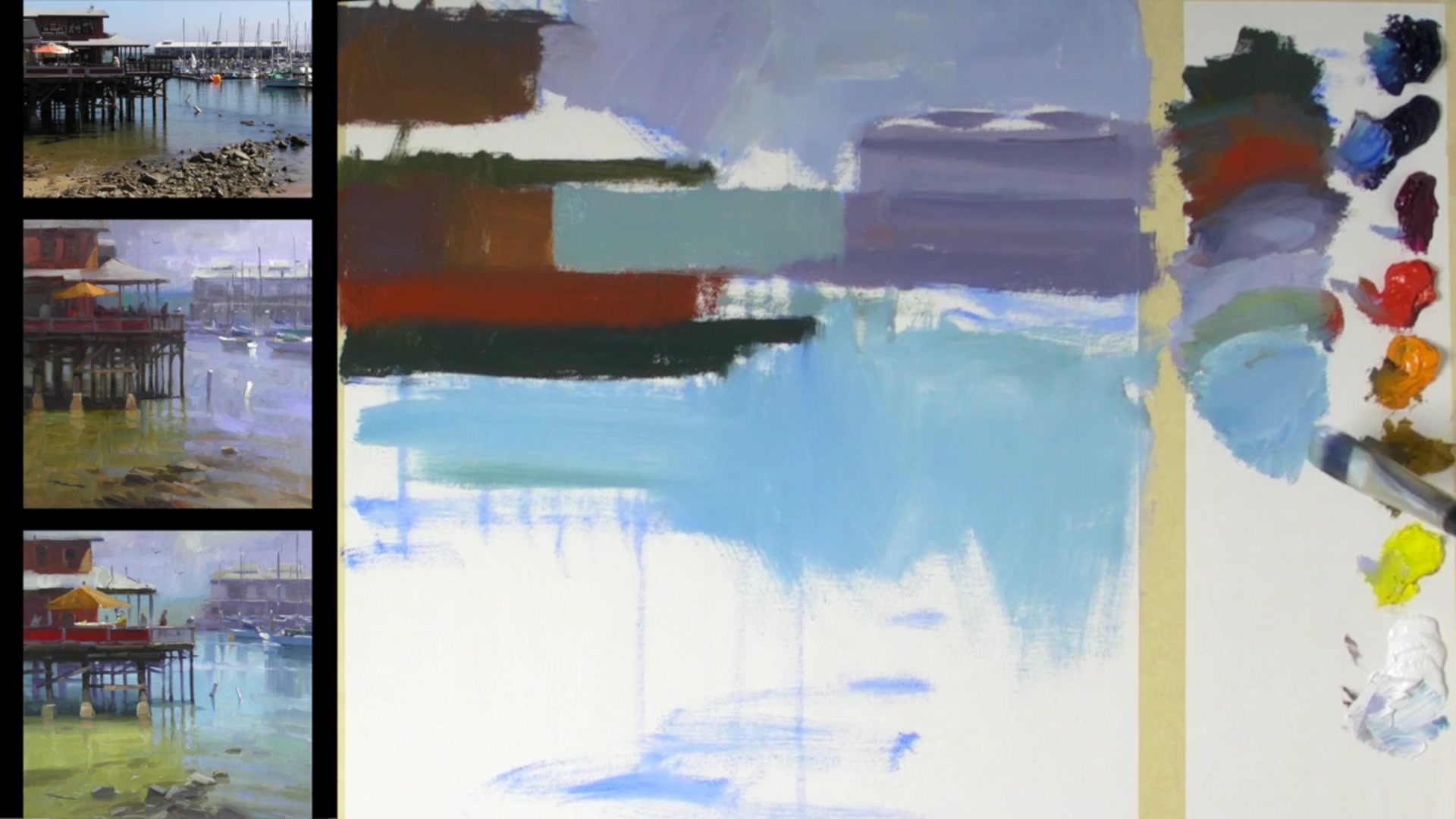 Step 14 — Thinning Paint for Future Layers (video frame from the lesson)