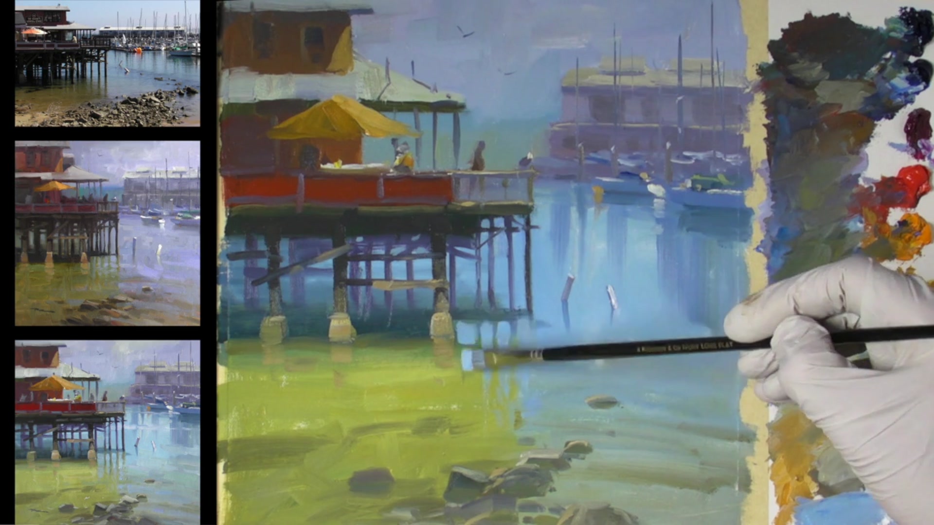 Step 24 — Balancing Colors in the Sky (video frame from the lesson)