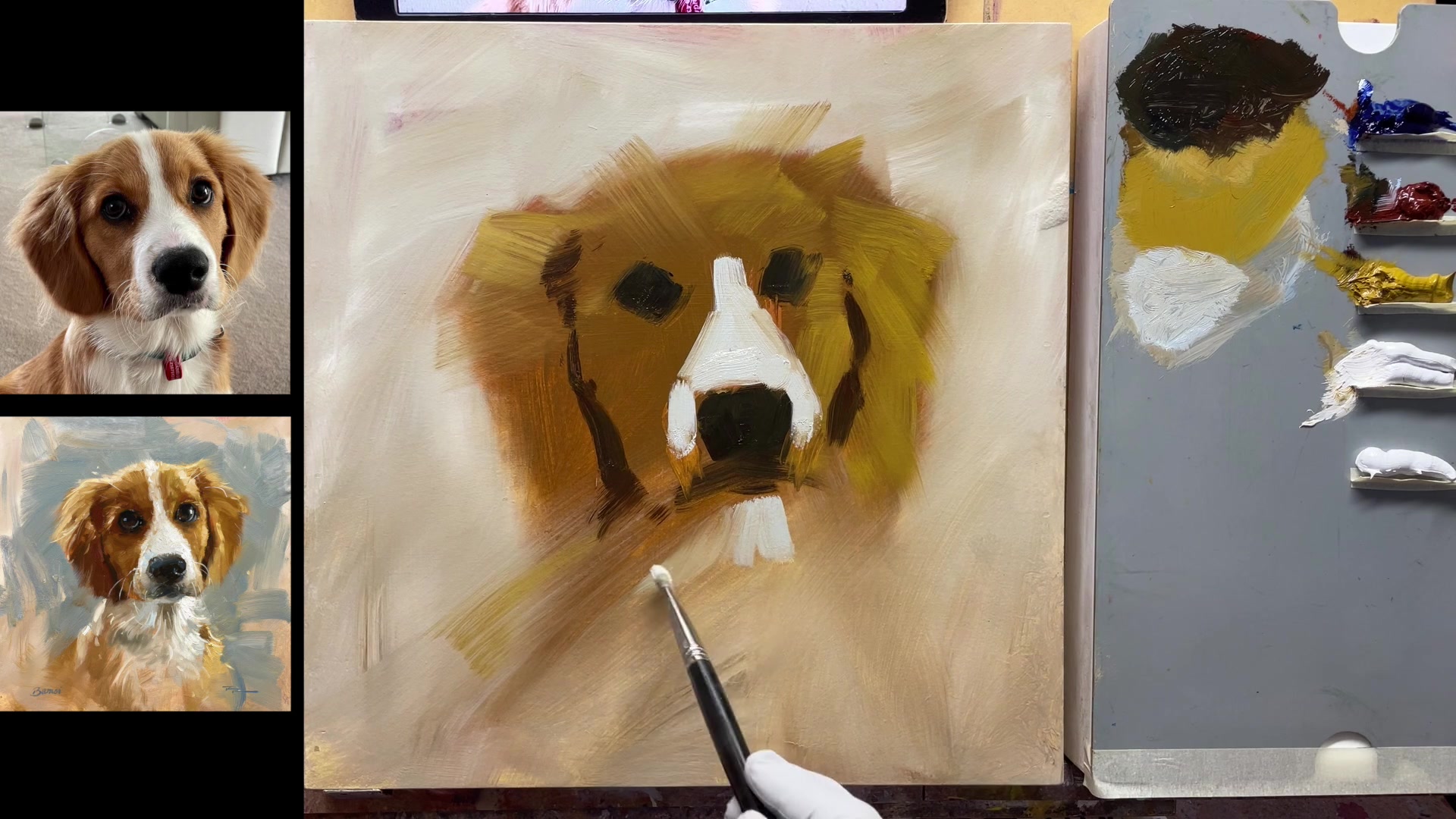 Step 9 — Building Up the Lights (video frame from the lesson)