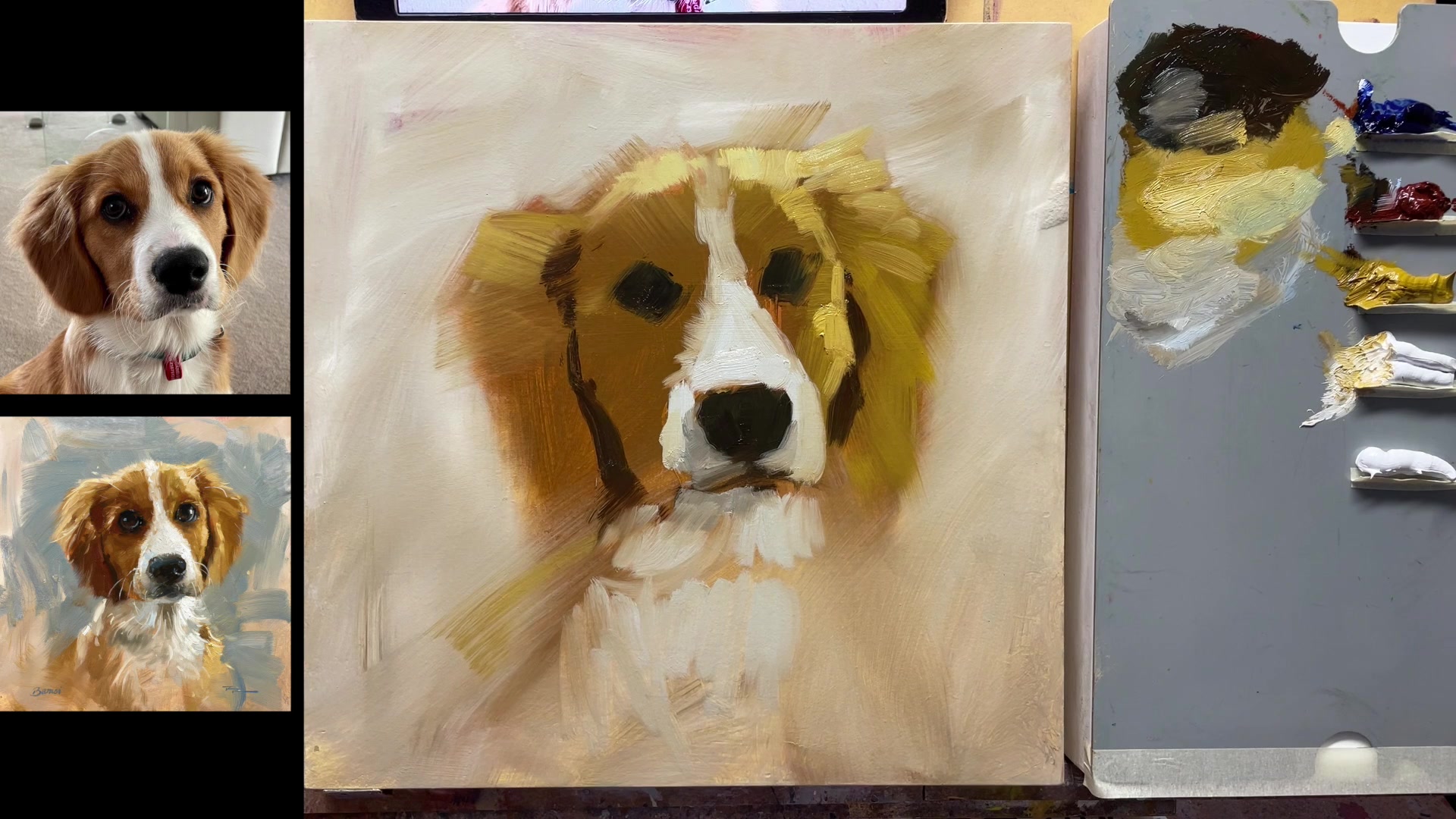 Step 10 — Developing the Face Details (video frame from the lesson)