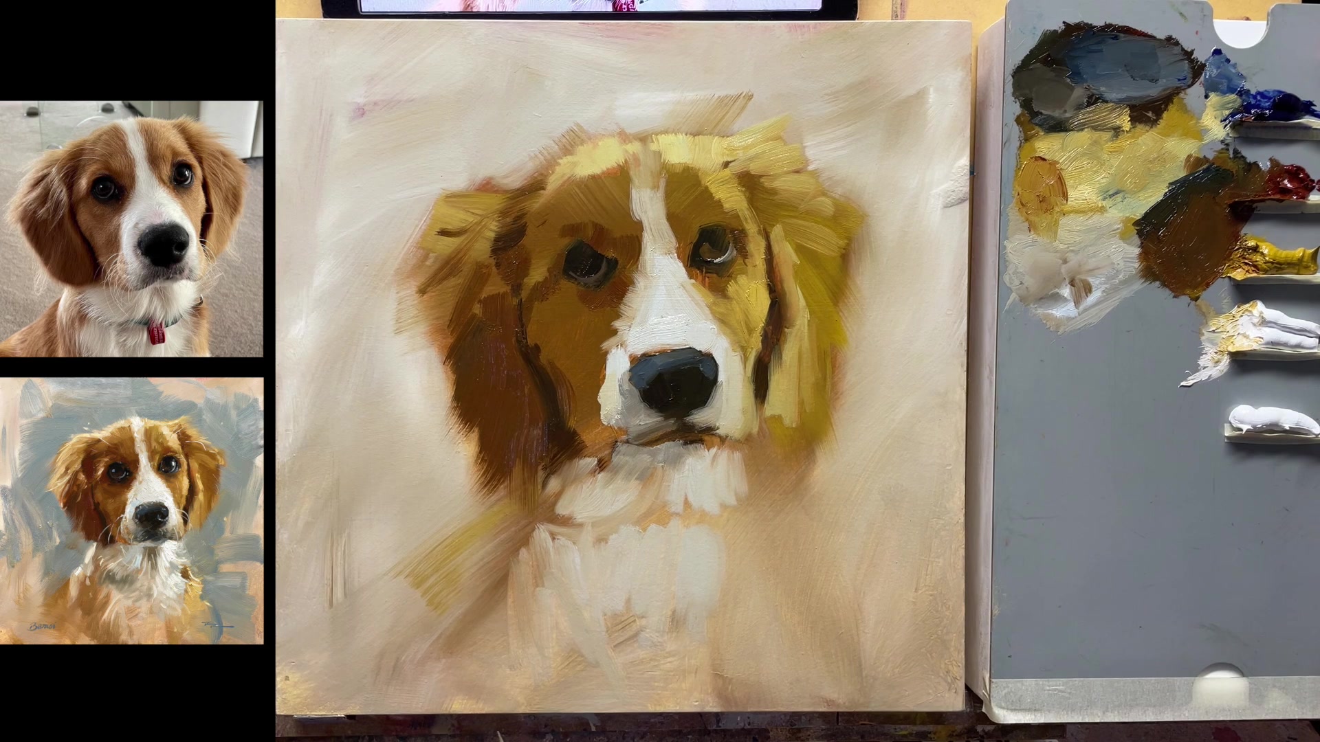 Step 11 — Painterly Technique Discussion (video frame from the lesson)