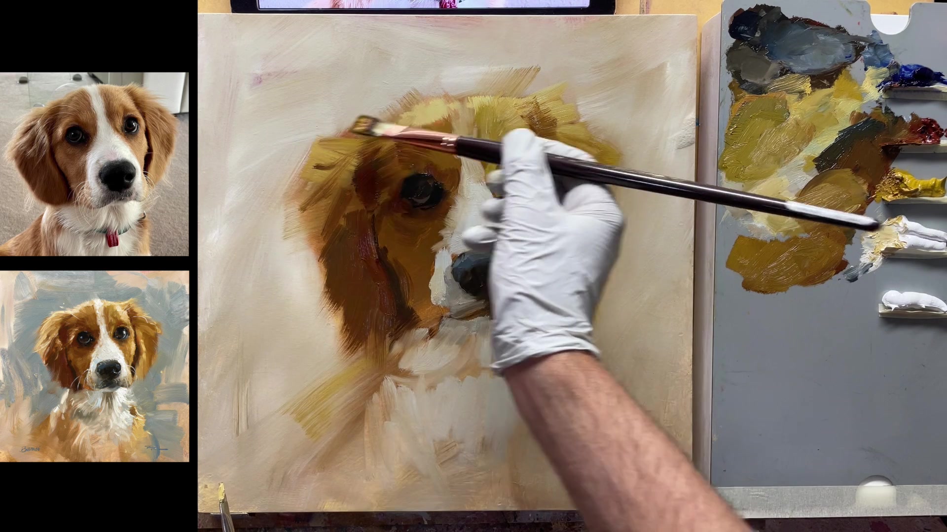 Step 15 — Adding Texture and Highlights (video frame from the lesson)