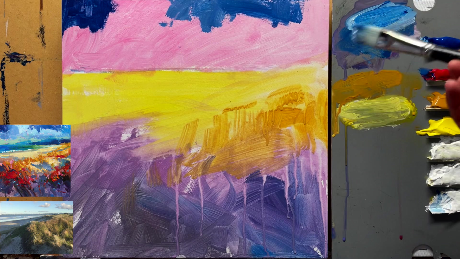 Step 6 — Clouds and texture (video frame from the lesson)