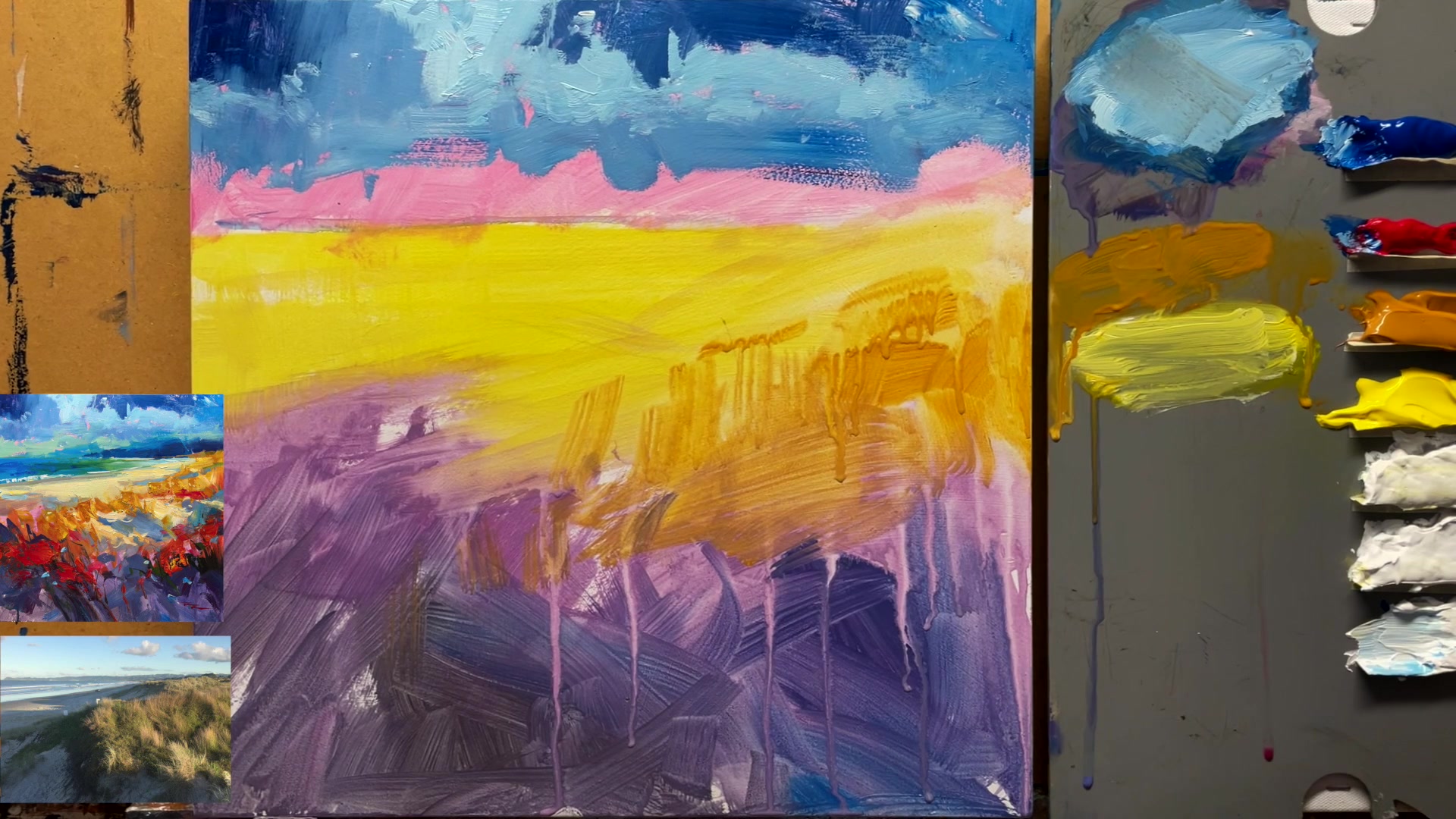Step 7 — Ocean and horizon (video frame from the lesson)