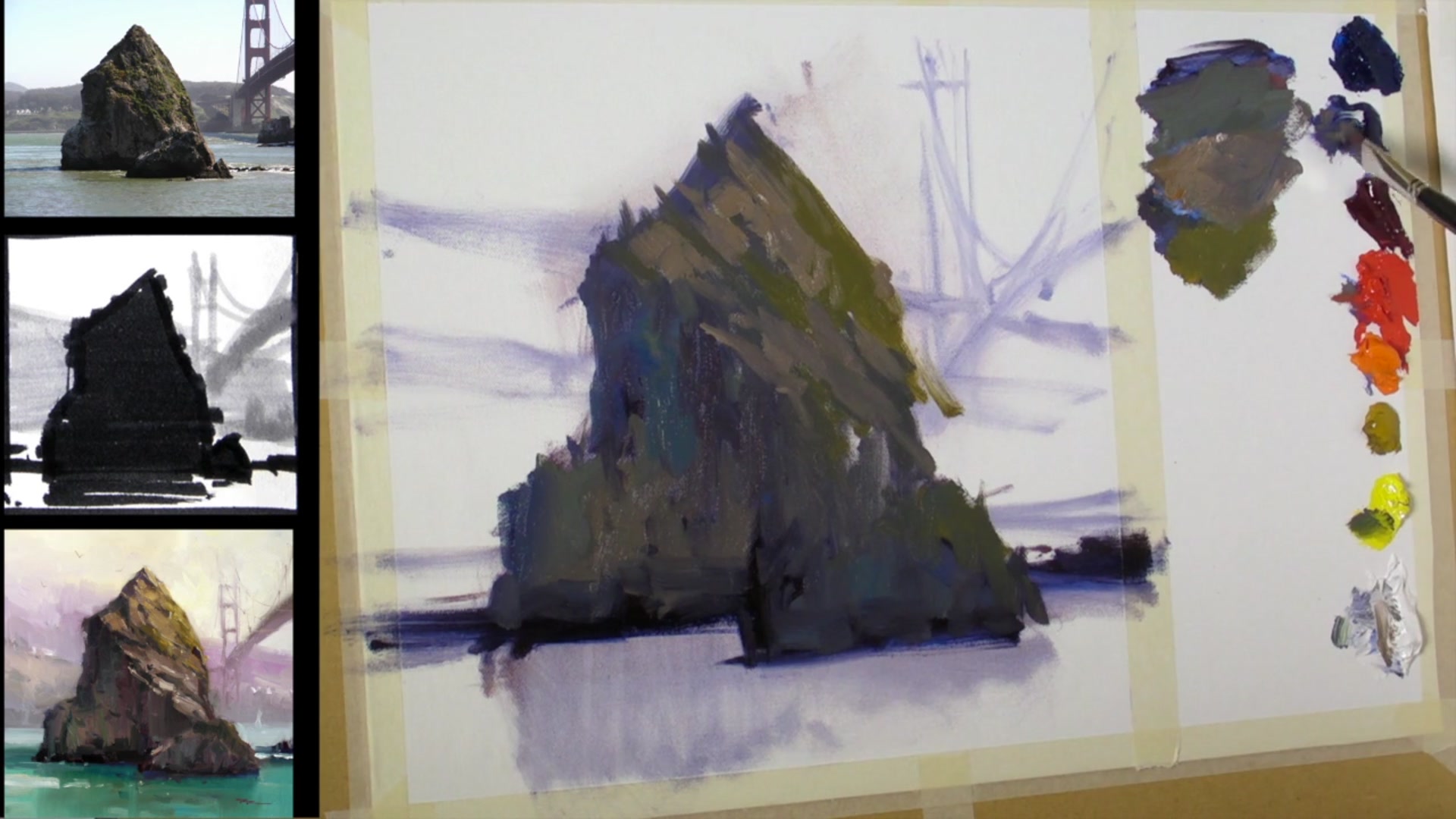 Step 6 — Maintaining light pattern and highlights (video frame from the lesson)