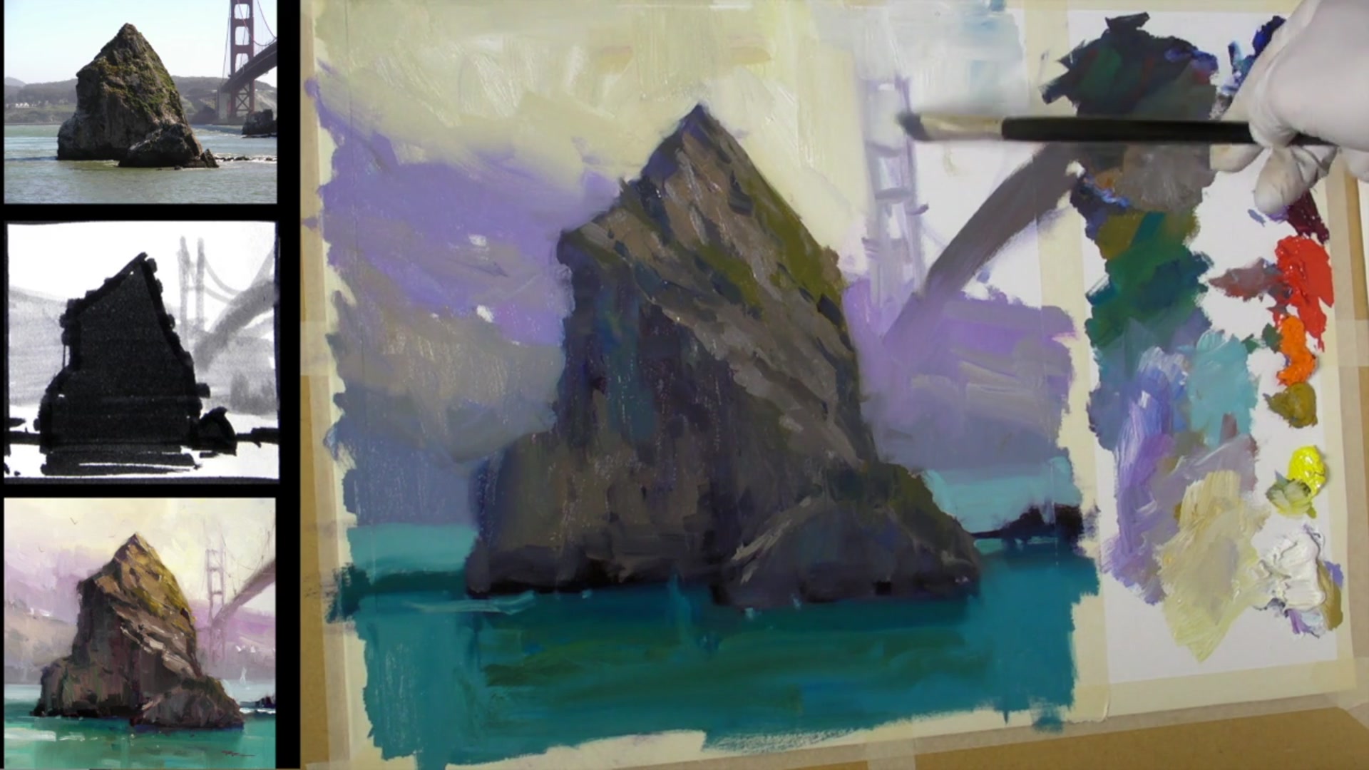 Step 11 — Refining textures and colors (video frame from the lesson)