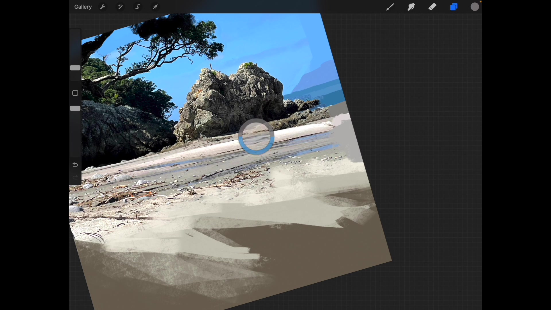 Step 3 — Color Adjustments and Atmospheric Perspective (video frame from the lesson)