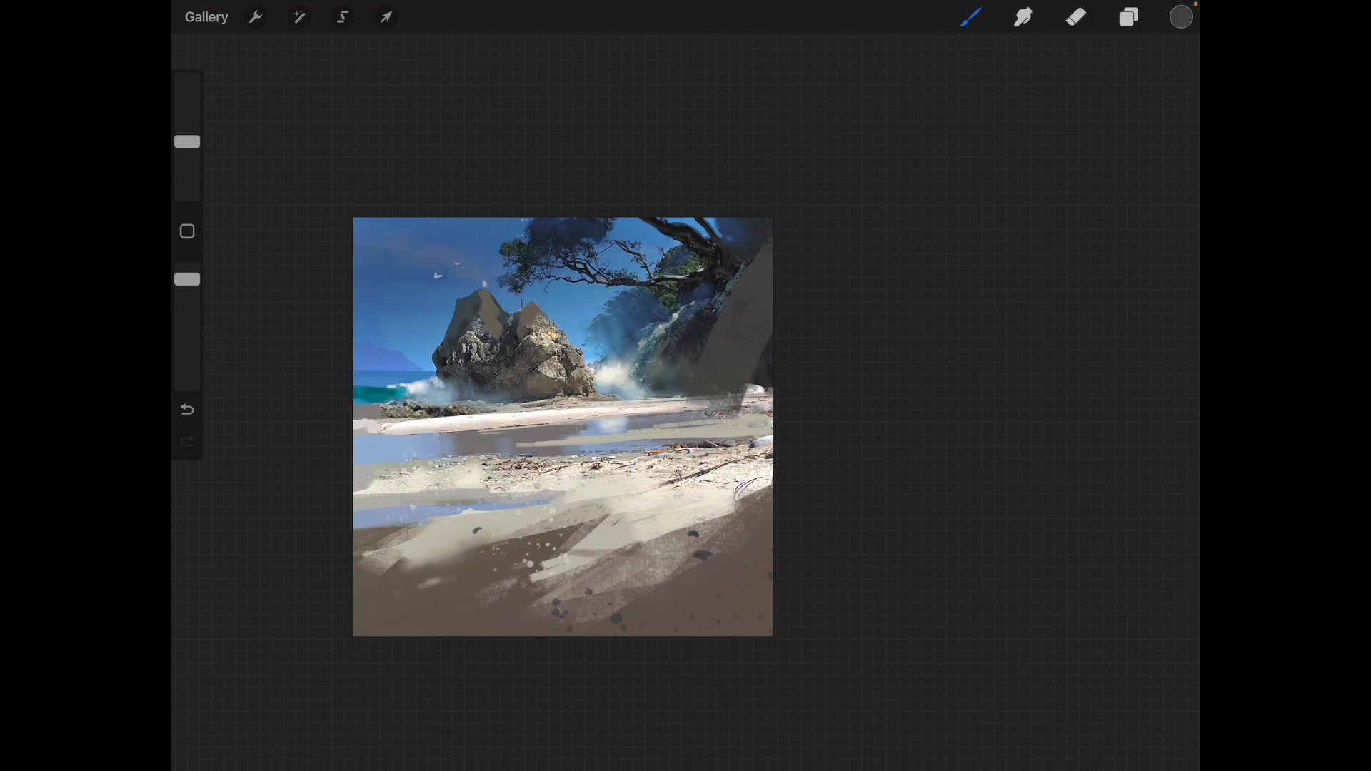 Step 5 — Digital Sketch Refinements (video frame from the lesson)