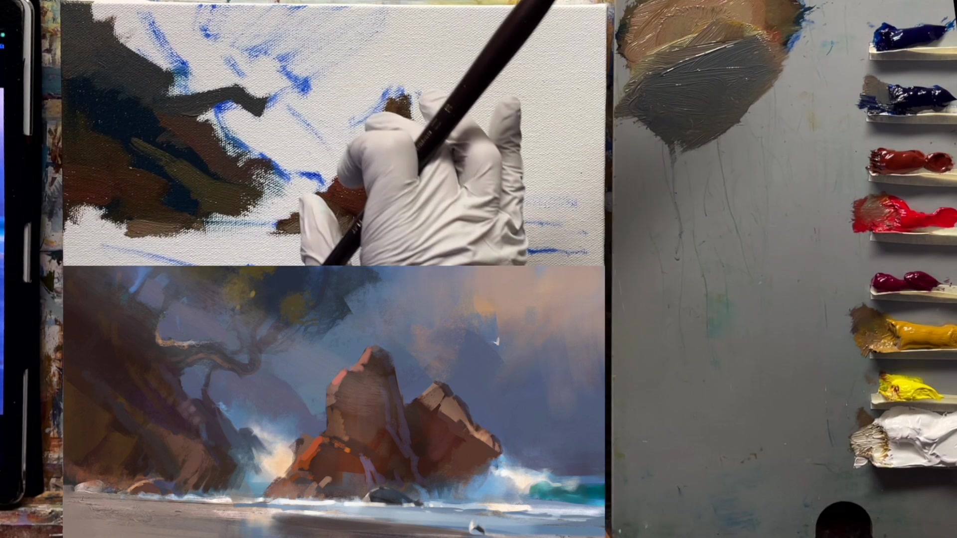 Step 10 — Atmospheric Background (video frame from the lesson)