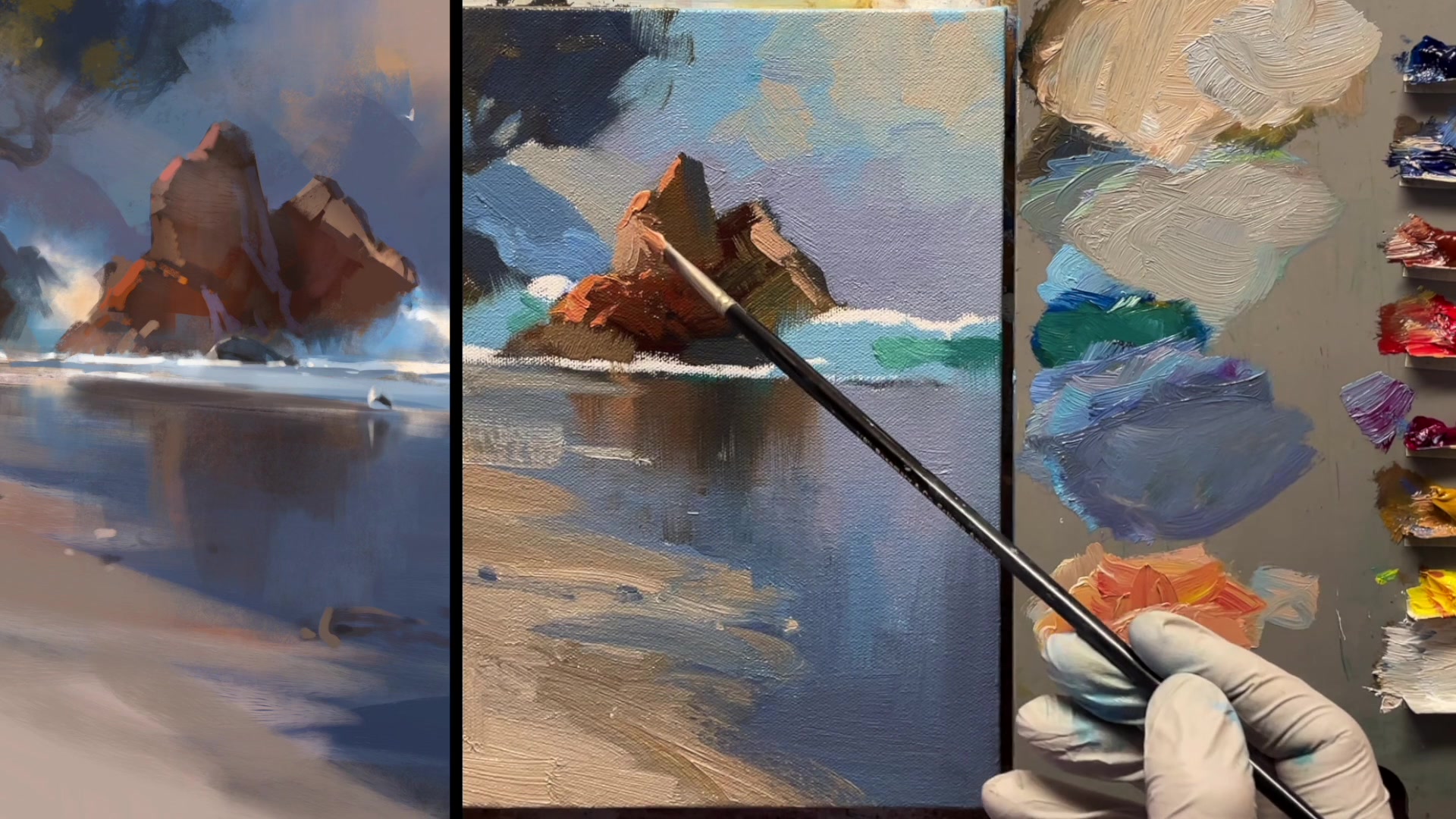 Step 18 — Detailing Rock Textures (video frame from the lesson)