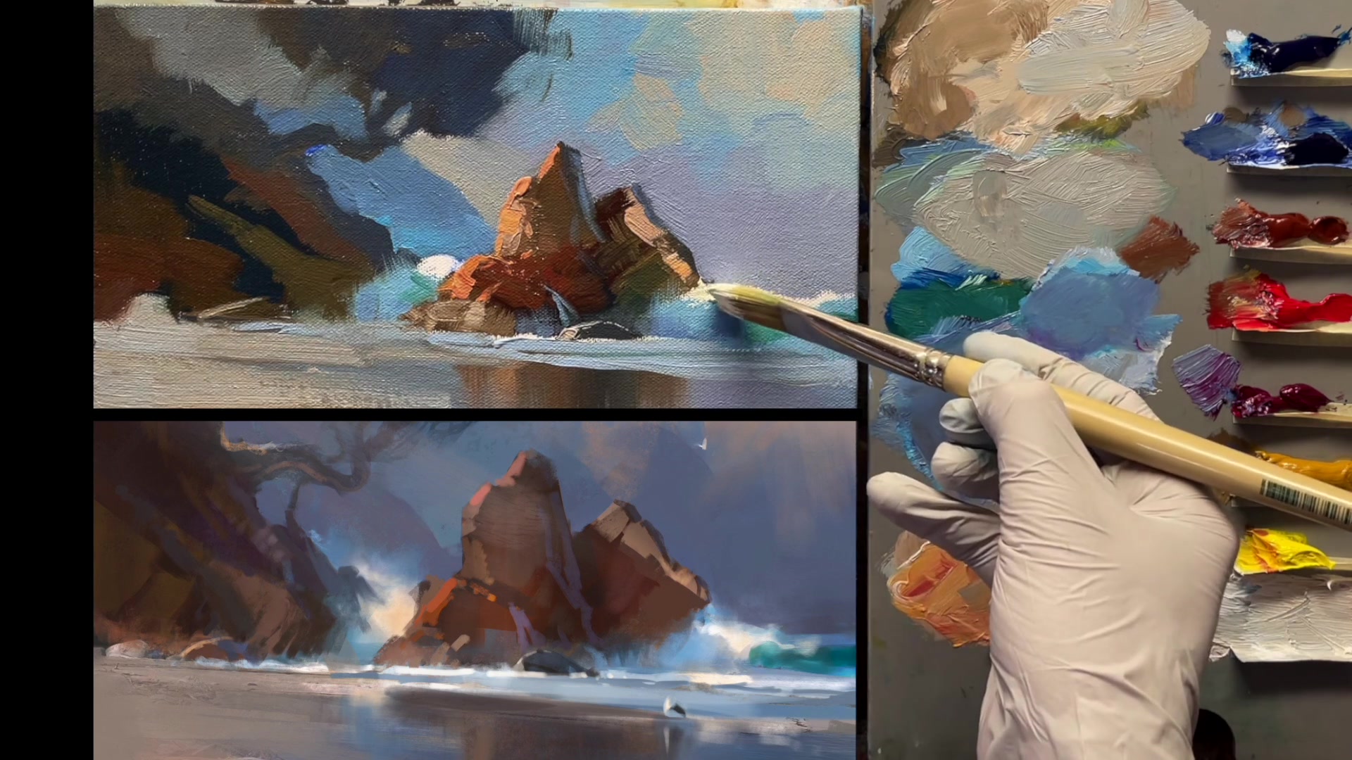 Step 20 — Final Touches on Canvas (video frame from the lesson)