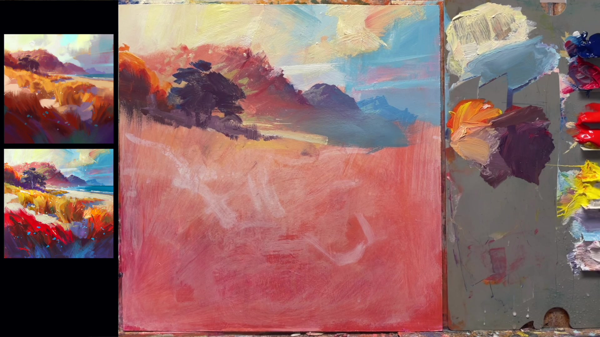 Step 9 — Painting the Ocean (video frame from the lesson)