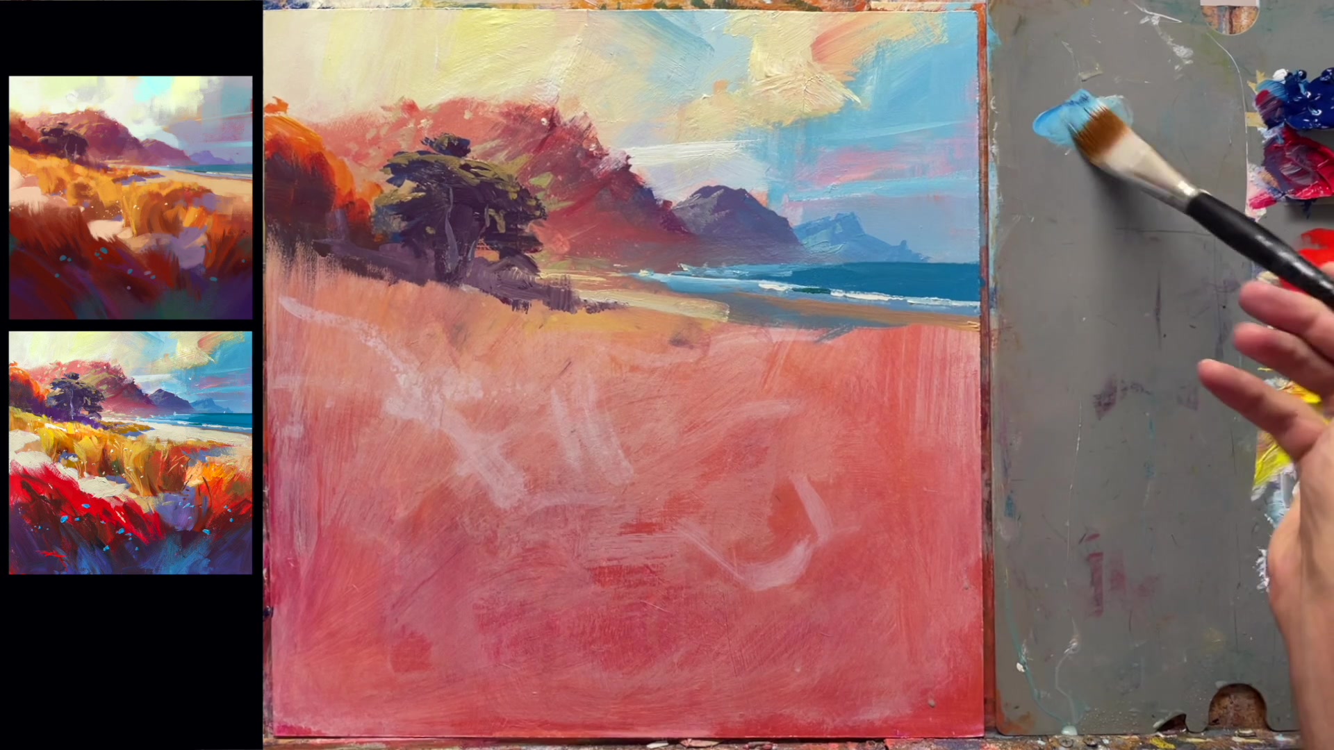 Step 11 — June Grasses Base Layer (video frame from the lesson)