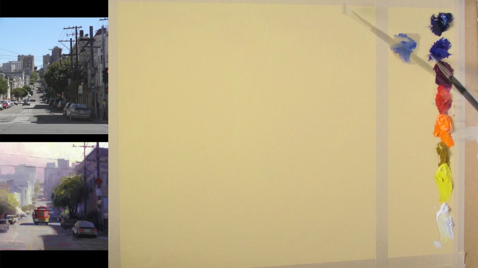 Step 7 — Sketching the Scene (video frame from the lesson)