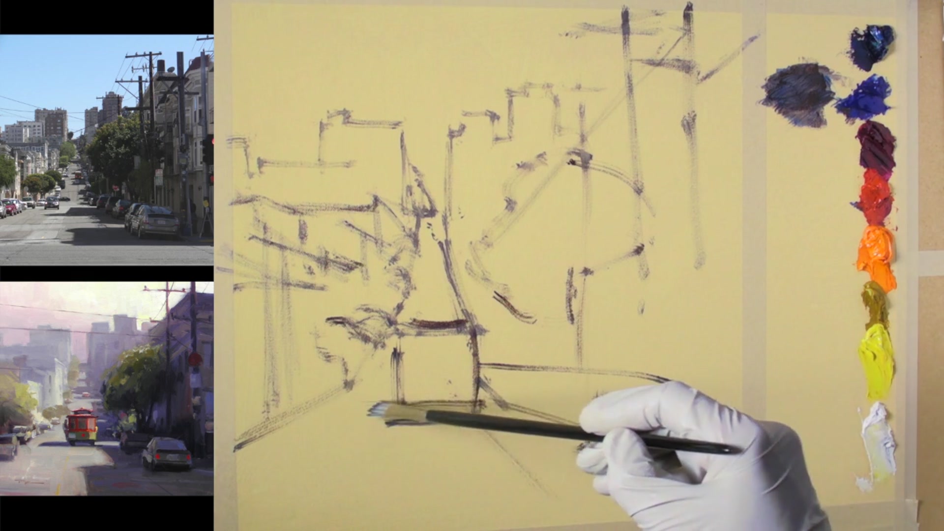Step 8 — Light and Shadow (video frame from the lesson)