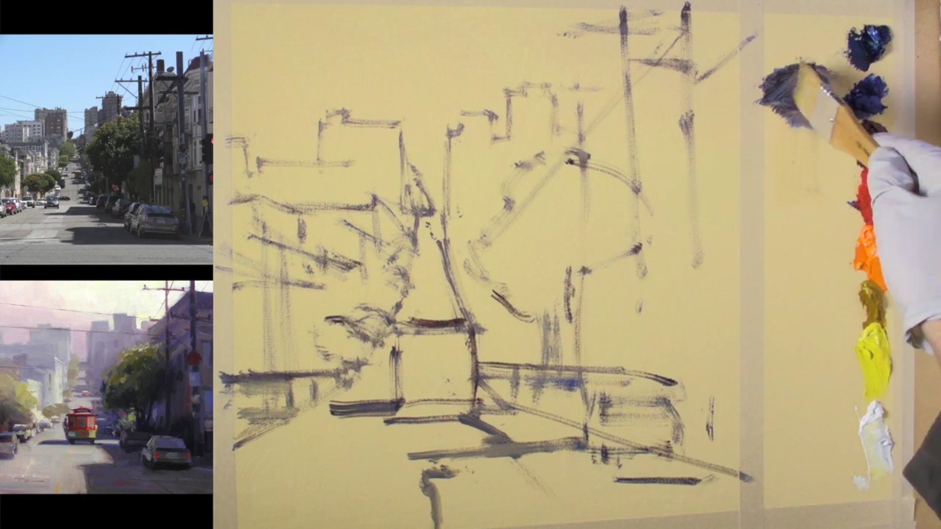 Step 9 — Mixing Dark Colors (video frame from the lesson)