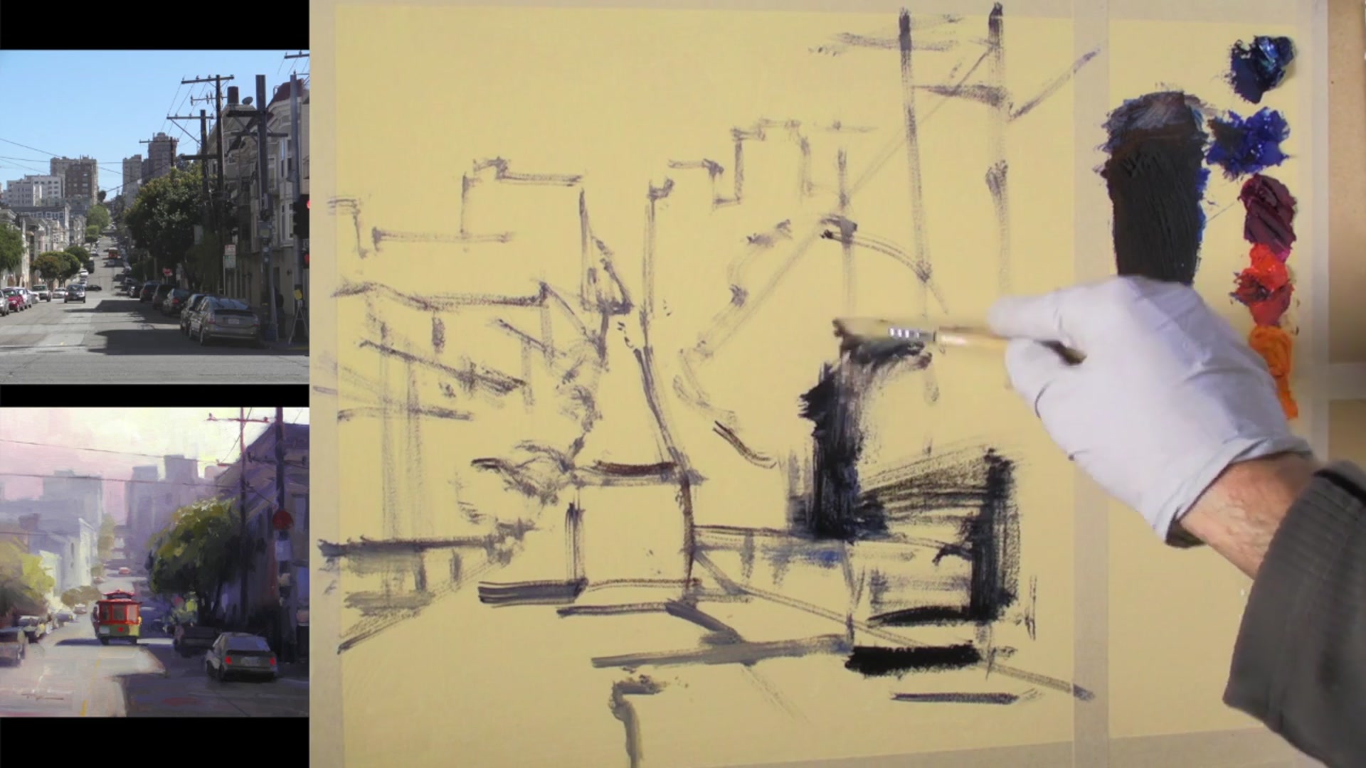 Step 10 — Color Variation in Shadows (video frame from the lesson)