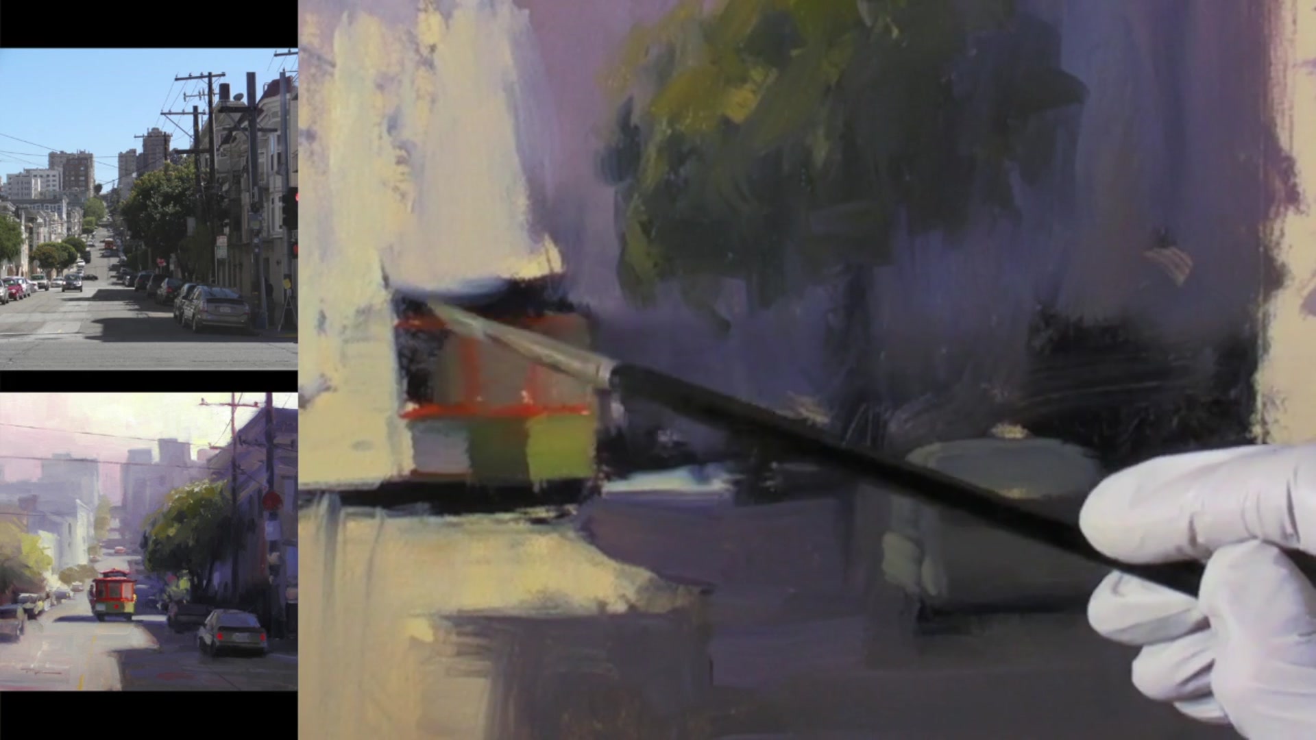 Step 16 — Detail and Composition (video frame from the lesson)