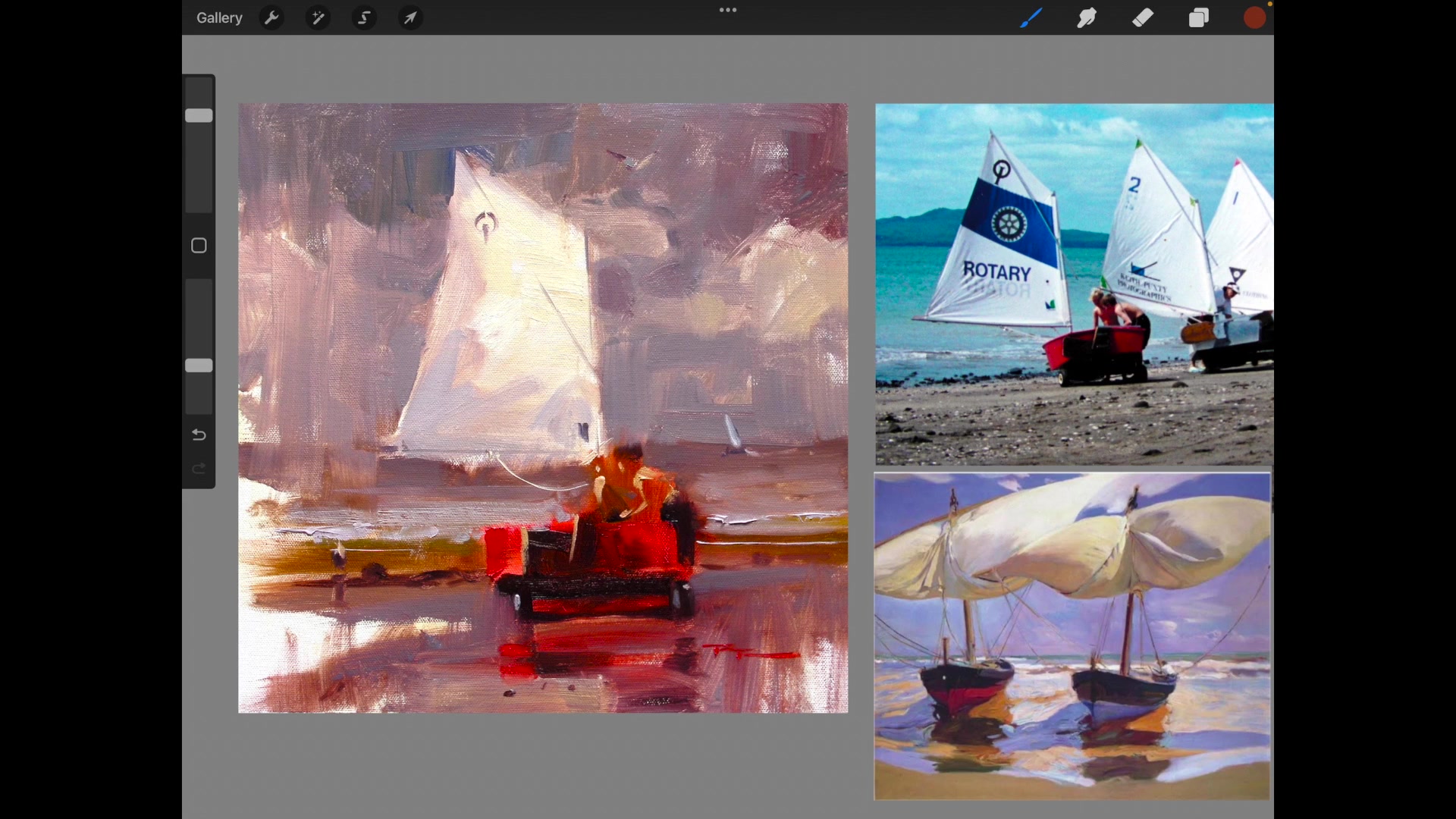 Step 2 — Inspiration from Sorolla (video frame from the lesson)