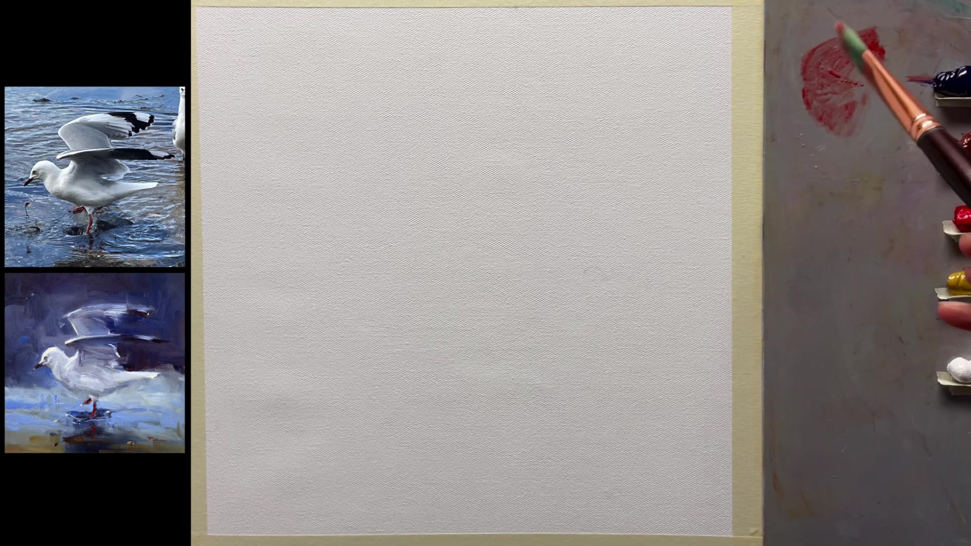 Step 3 — Blocking in the Background (video frame from the lesson)