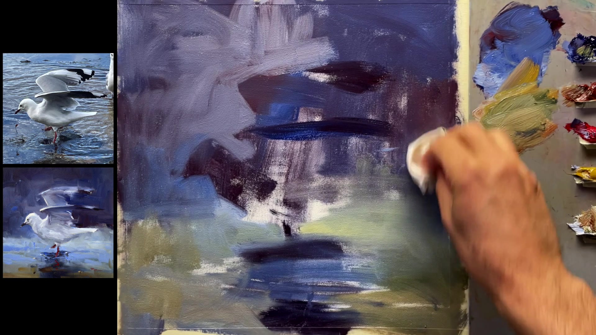 Step 9 — Textural Interest with Tissue (video frame from the lesson)