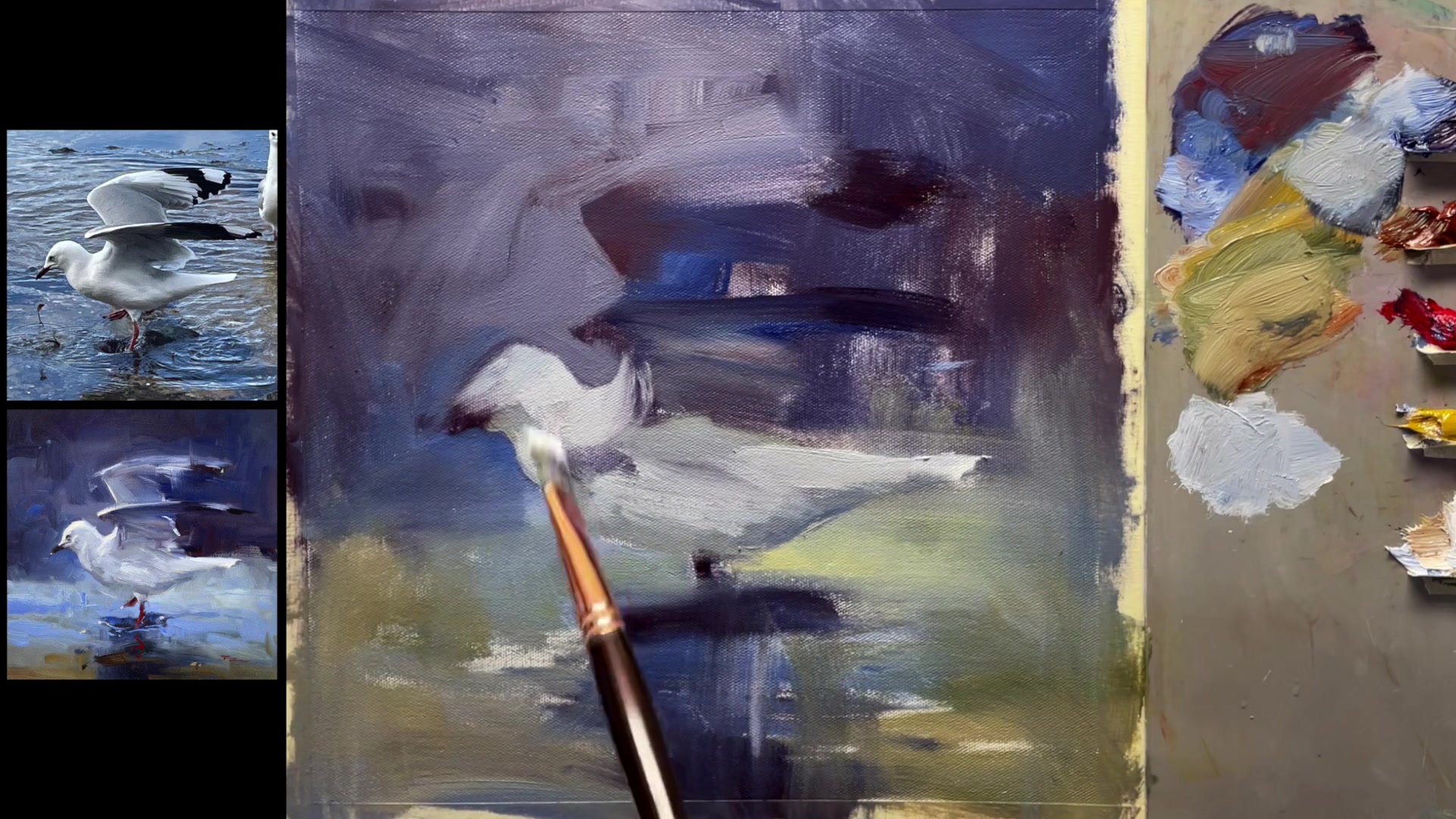 Step 11 — Mixing Grays (video frame from the lesson)