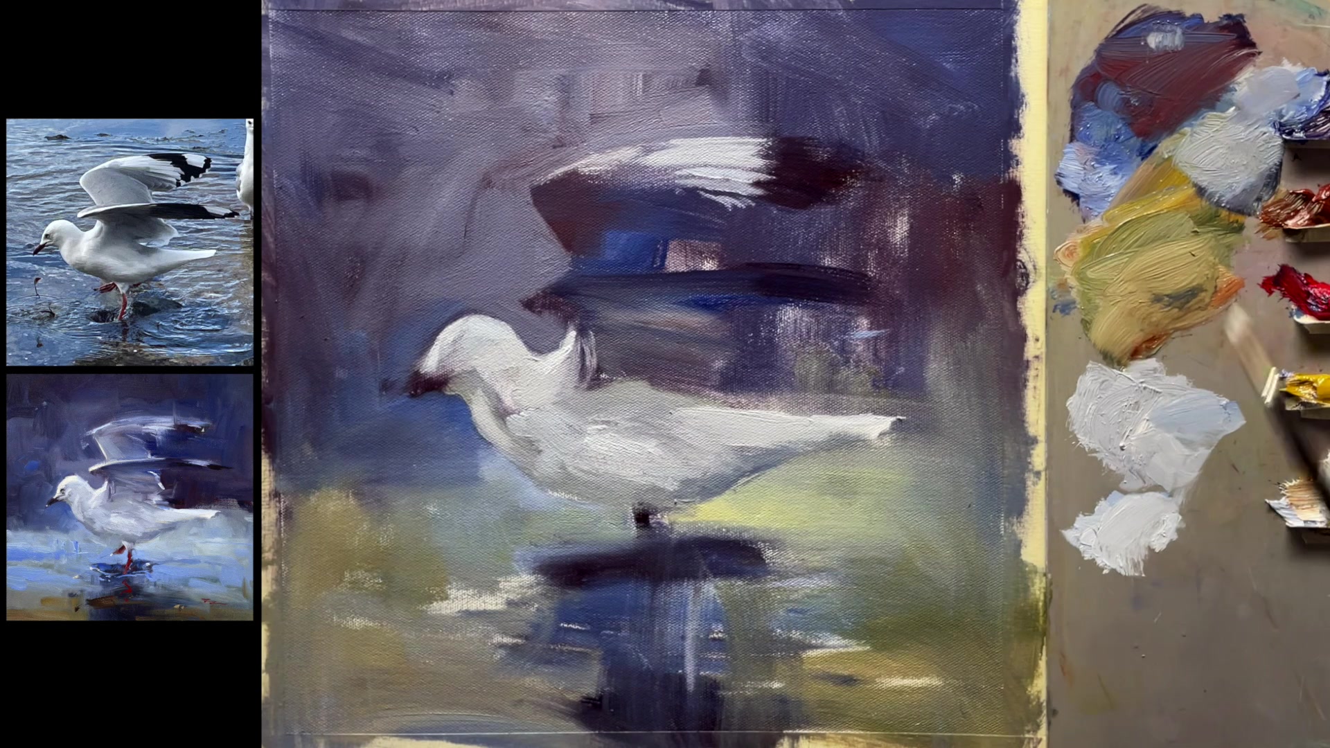 Step 14 — Brushwork and Detail (video frame from the lesson)