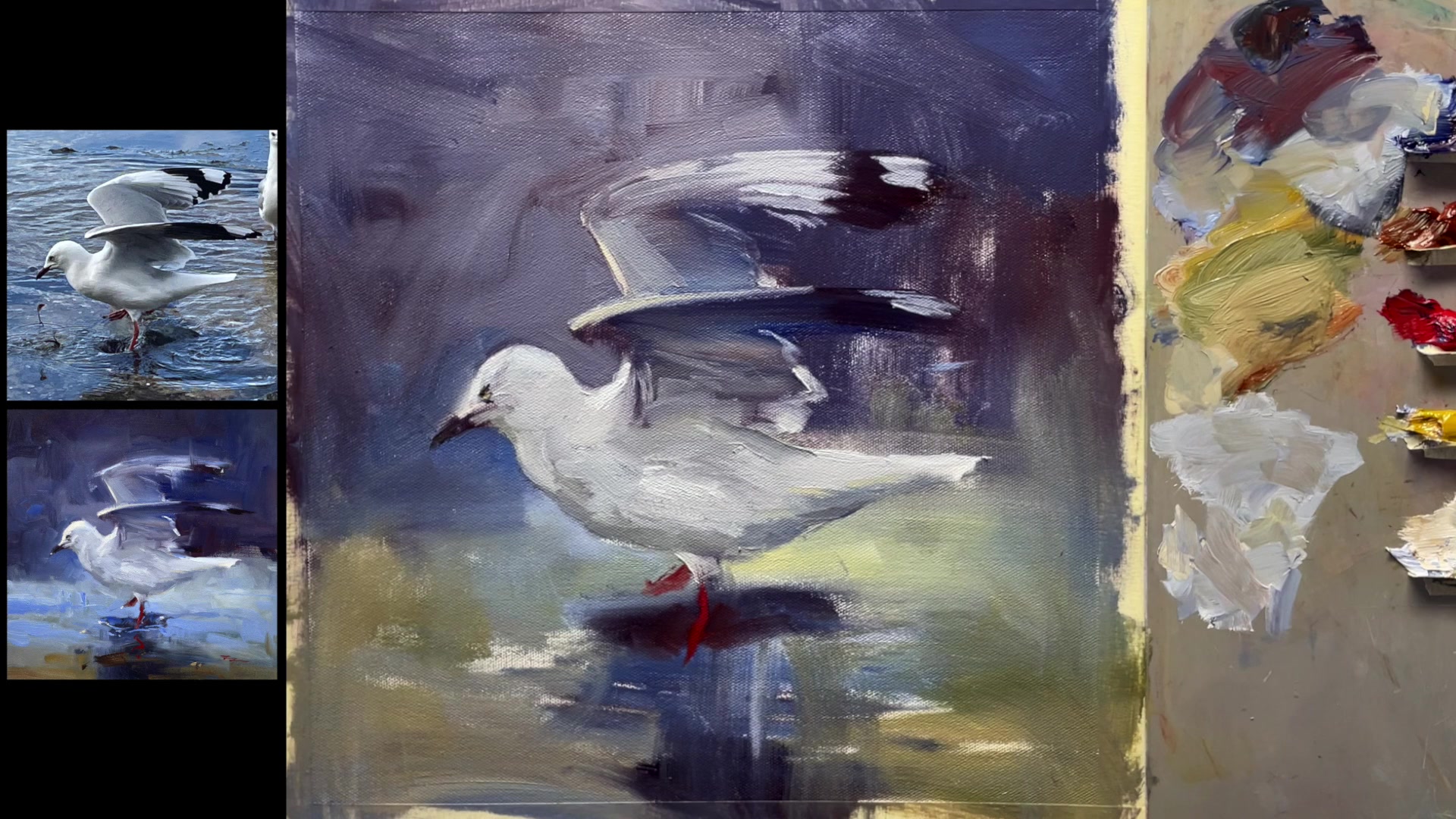 Step 21 — Detailing the Seagull's Head (video frame from the lesson)