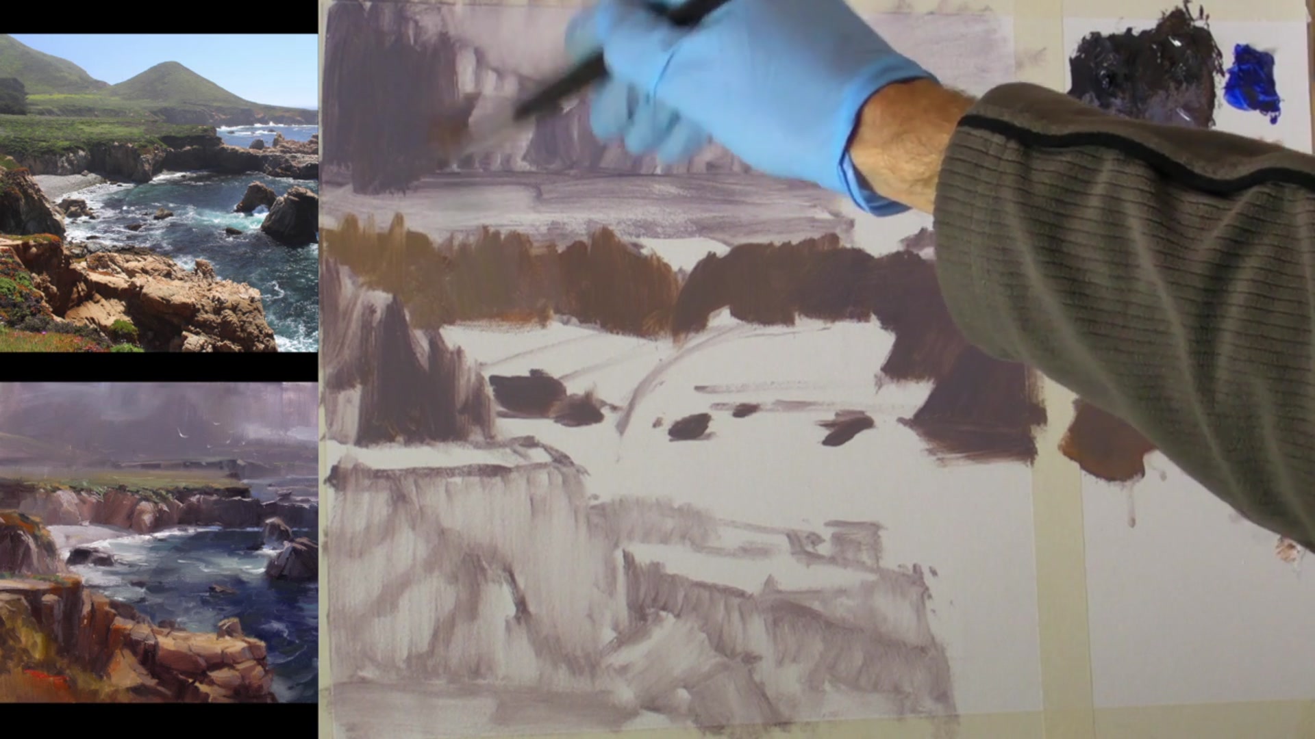 Step 5 — Foreground and depth creation (video frame from the lesson)