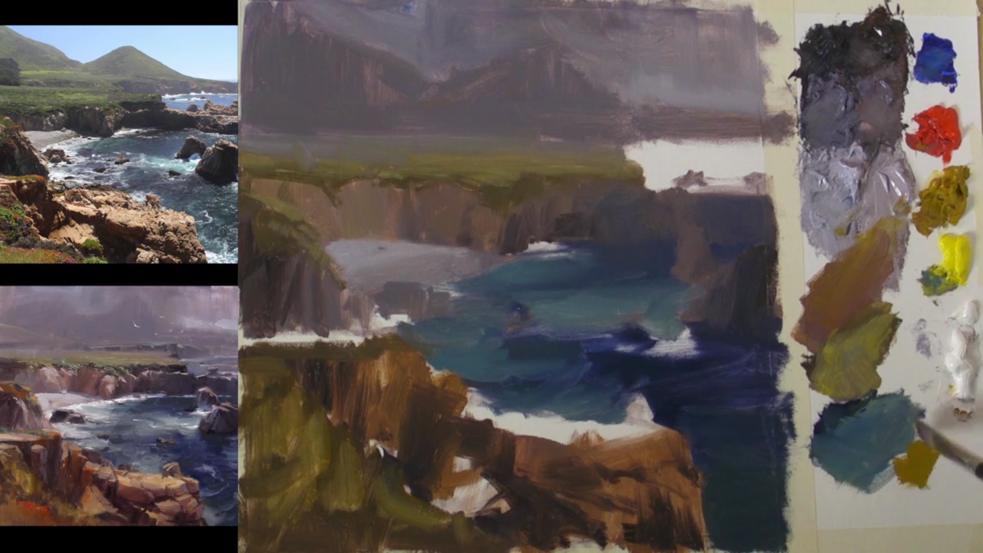 Step 7 — Sunlight on rocks (video frame from the lesson)